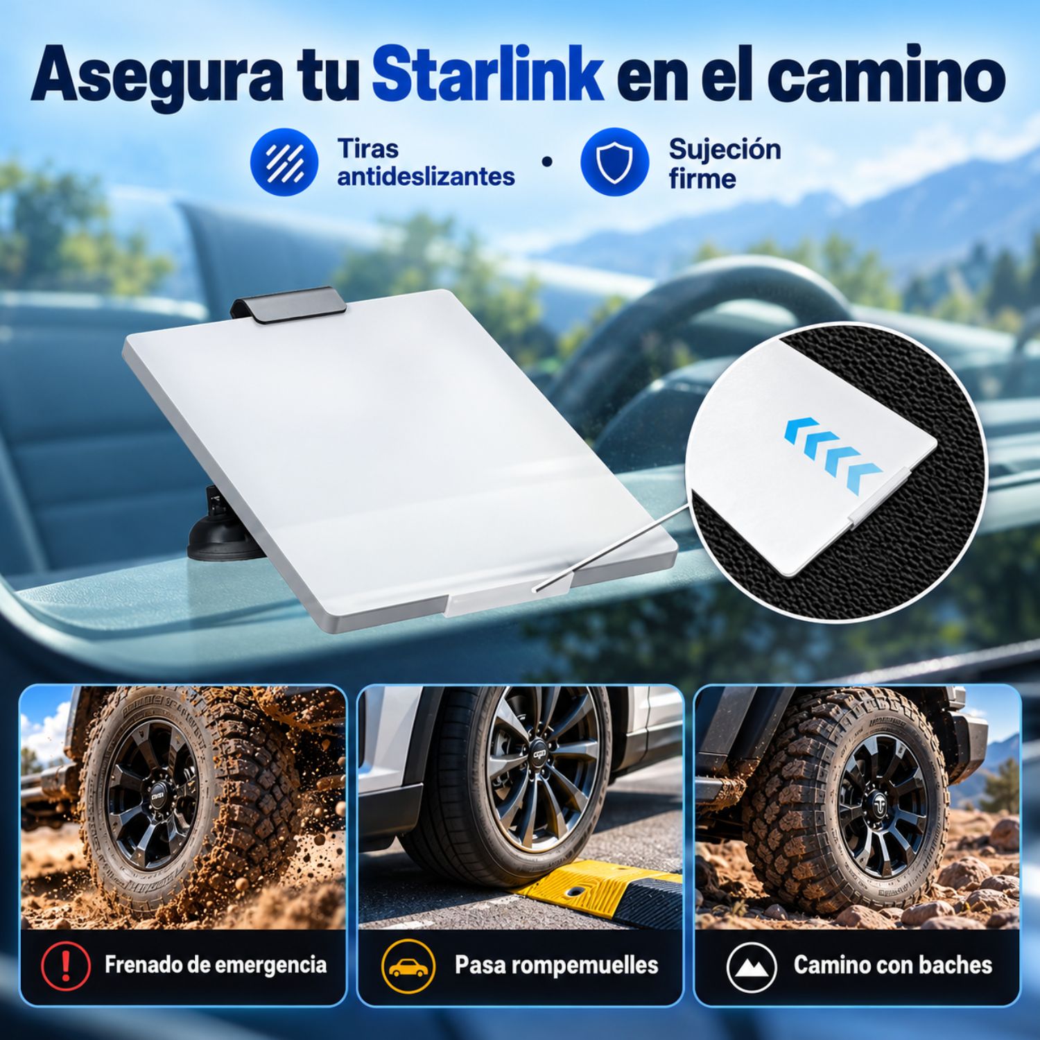 KIT SOPORTE STARLINK MINI CON VENTOSA DE ALTA ADHERENCIA PARA AUTO, CAMIONETA, RV, TABLERO Y PARABRISAS - 4
