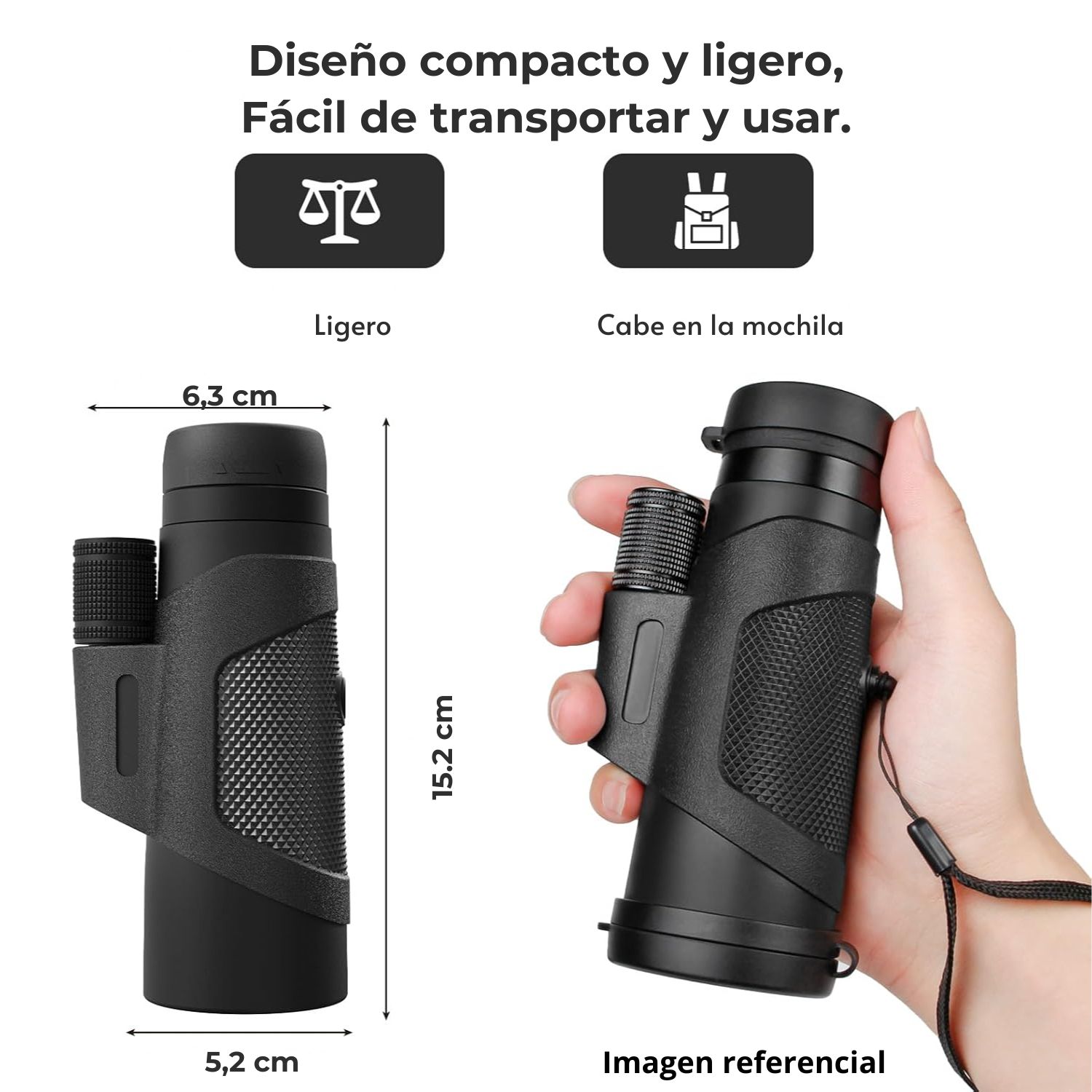 MONOCULAR TELESCOPIO SANCI 10X42 1000M COMPACTO PARA OBSERVACIÓN DE AVES Y PAISAJES - 3