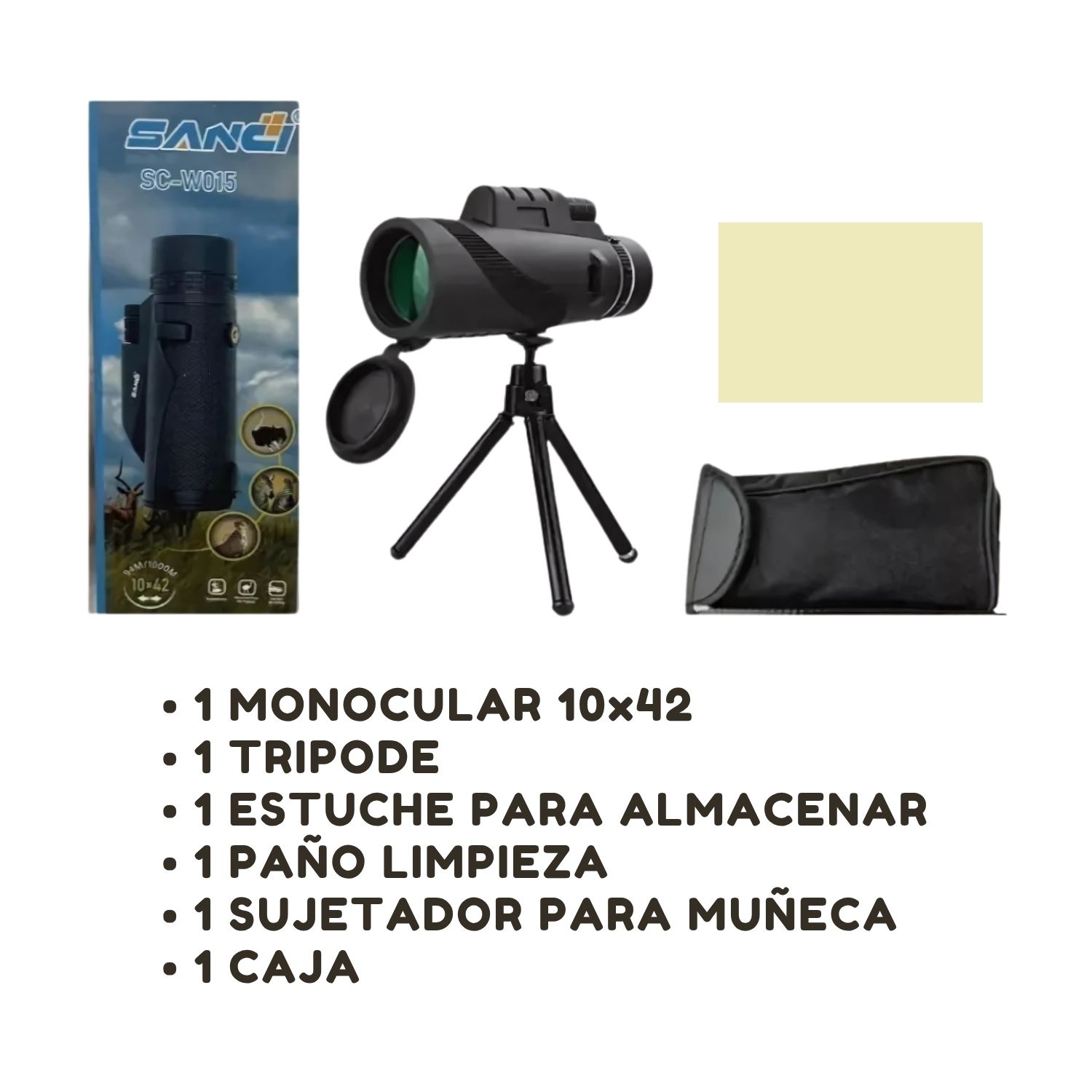 MONOCULAR TELESCOPIO SANCI 10X42 1000M COMPACTO PARA OBSERVACIÓN DE AVES Y PAISAJES - 9