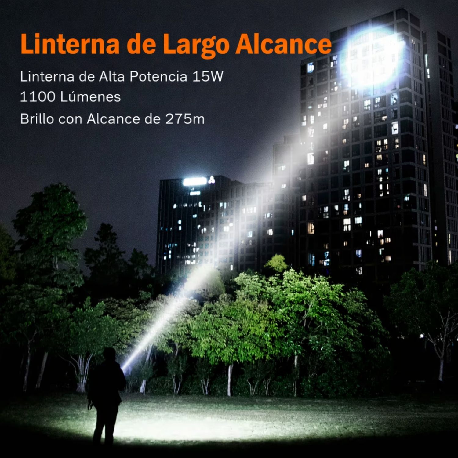 LINTERNA TÁCTICA RECARGABLE USB C ZOOM ALTA POTENCIA CON LUZ CAMPING EMERGENCIAS Y ACTIVIDADES OUTDOOR - 7
