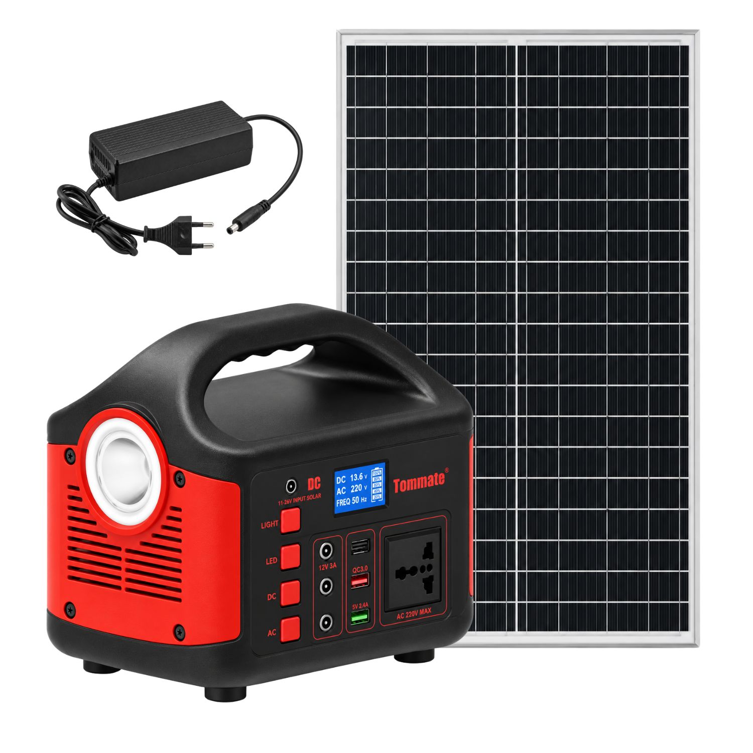 GENERADOR SOLAR PORTÁTIL 300W 256WH LIFEPO4 CON PANEL SOLAR 40W PARA CAMPING Y EMERGENCIAS - 1