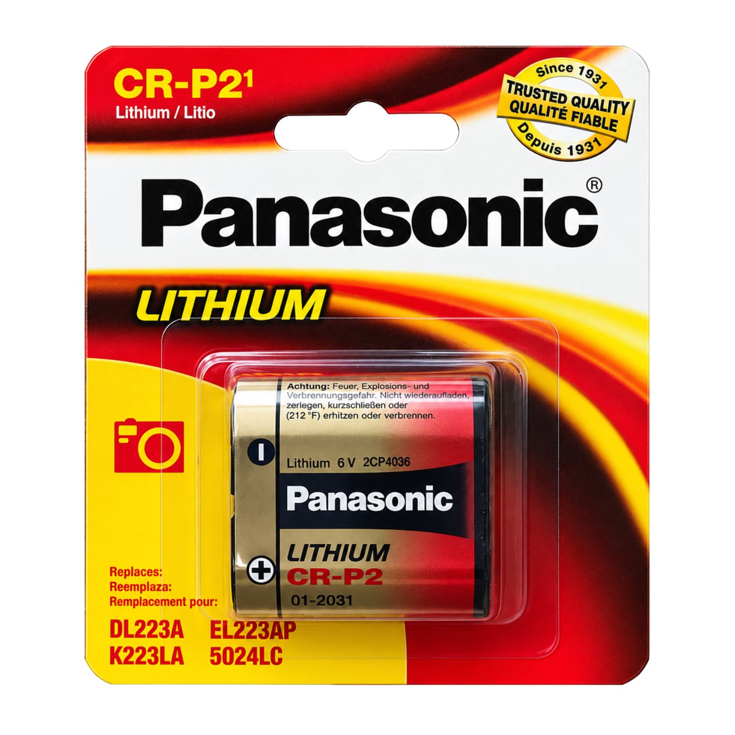 BATERÍA PANASONIC CR-P2 6V 223A LITIO DL223A K223LA - 1