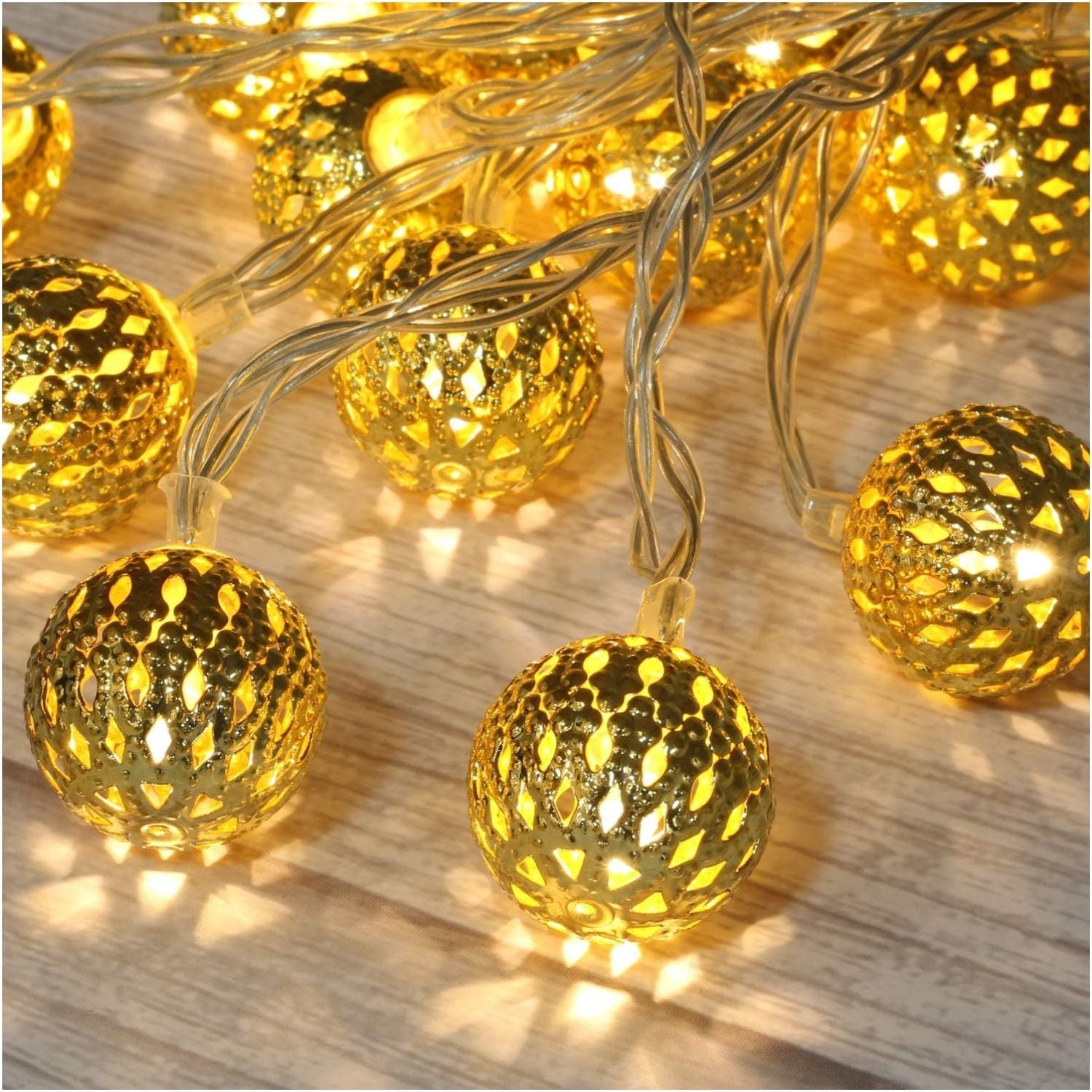 LUCES LED DECORATIVAS ESTILO ORIENTAL CON ESFERAS METÁLICAS 5 METROS – IDEAL PARA HOGAR, JARDÍN Y EVENTOS - 3
