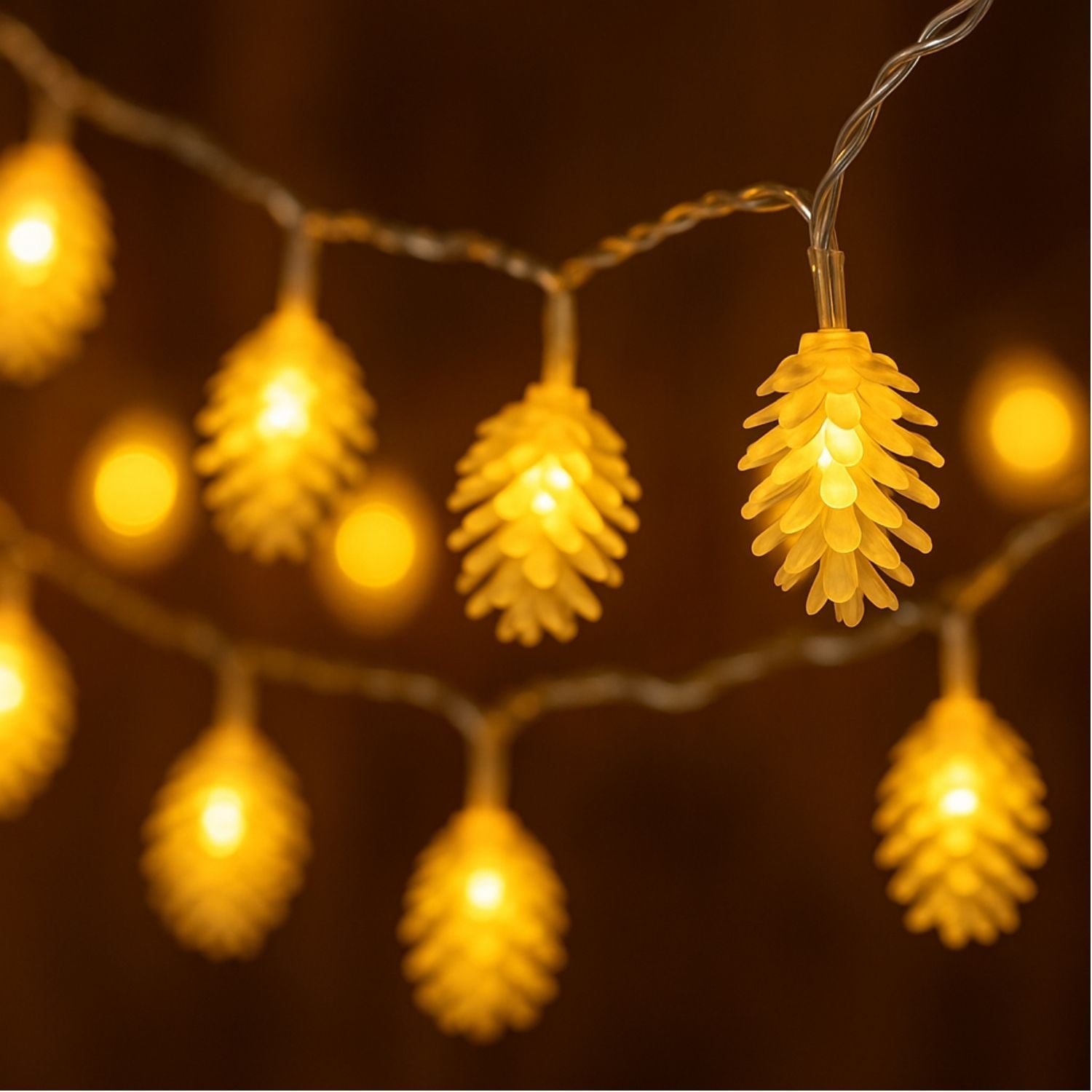 LUCES NAVIDEÑAS PIÑITAS 9 M LED ÁMBAR CÁLIDO BAJO CONSUMO PARA INTERIORES - 2
