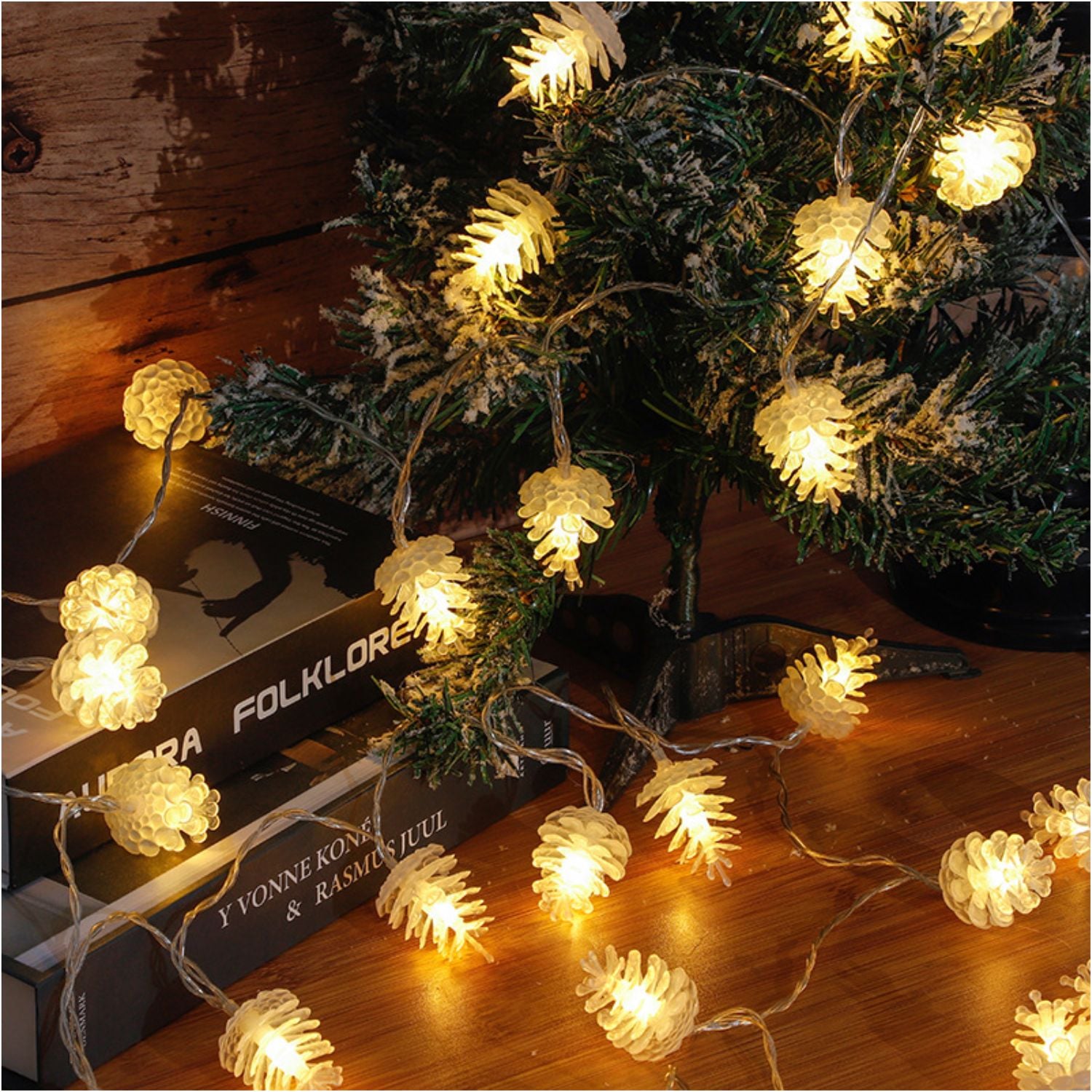 LUCES NAVIDEÑAS PIÑITAS 9 M LED ÁMBAR CÁLIDO BAJO CONSUMO PARA INTERIORES - 7