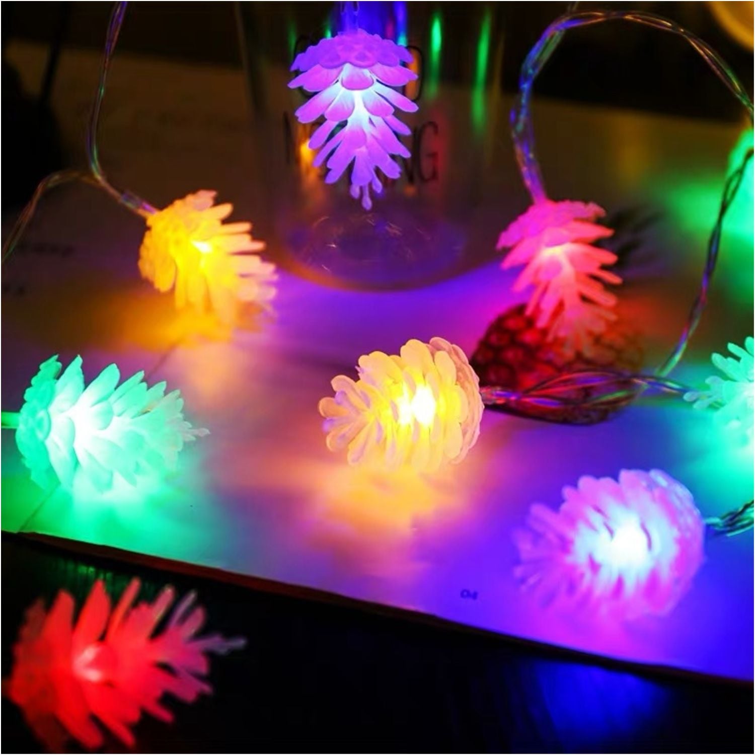GUIRNALDA LED 9M 80 PIÑAS MULTICOLOR PARA NAVIDAD CON CONTROL REMOTO Y VARIOS MODOS - 6