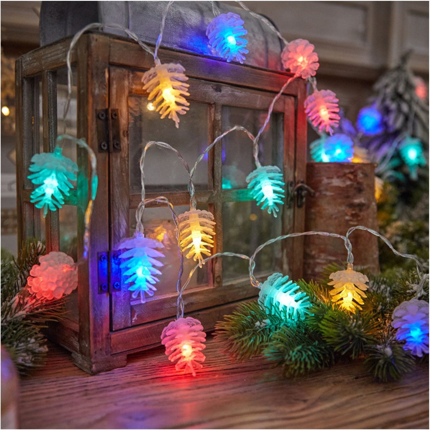 LUCES NAVIDAD 9M 80 LED PIÑITAS ARTEZA BAJO CONSUMO CON MÚSICA Y CONEXIÓN EN SERIE - 1