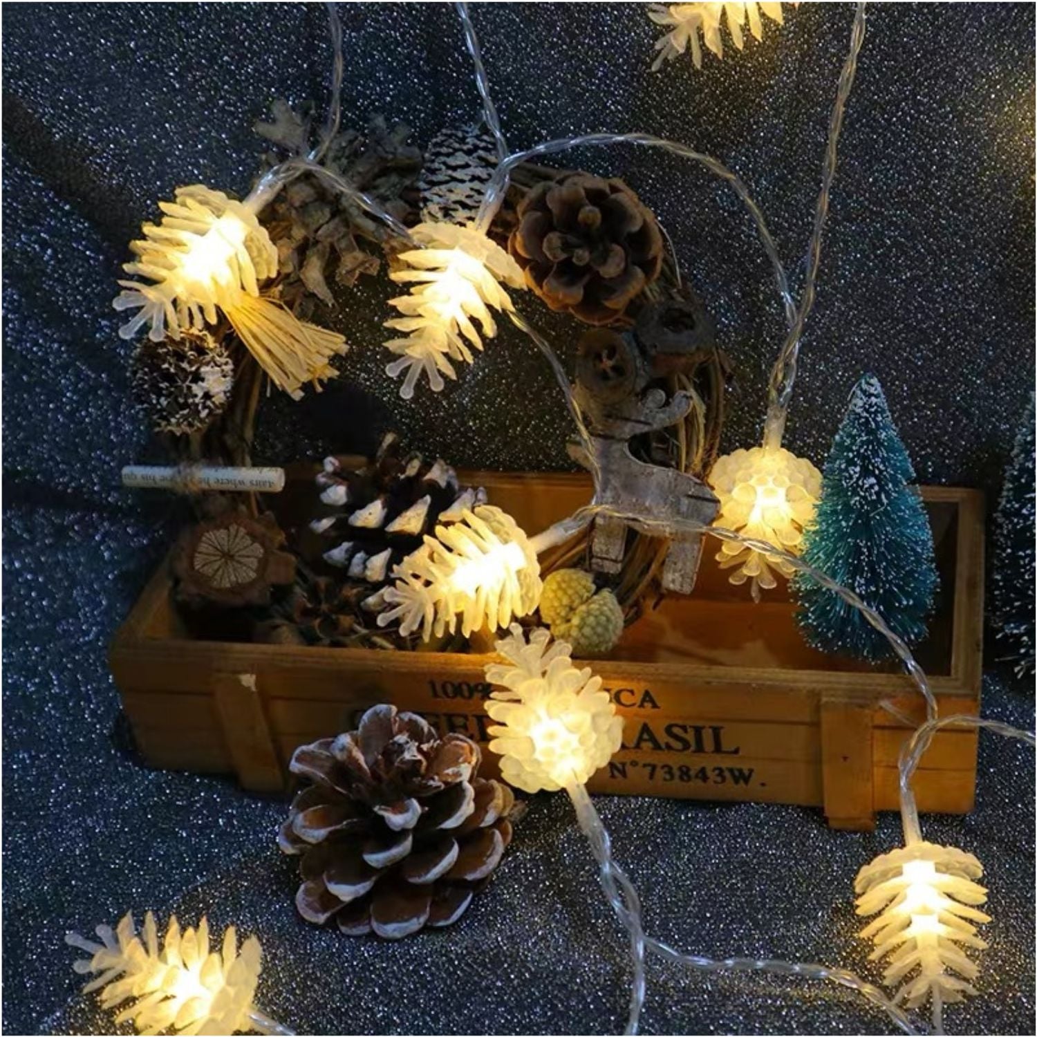 GUIRNALDA PIÑITAS LED 80 LUCES ÁMBAR CÁLIDO IDEAL PARA ÁRBOL Y DECORACIÓN - 5