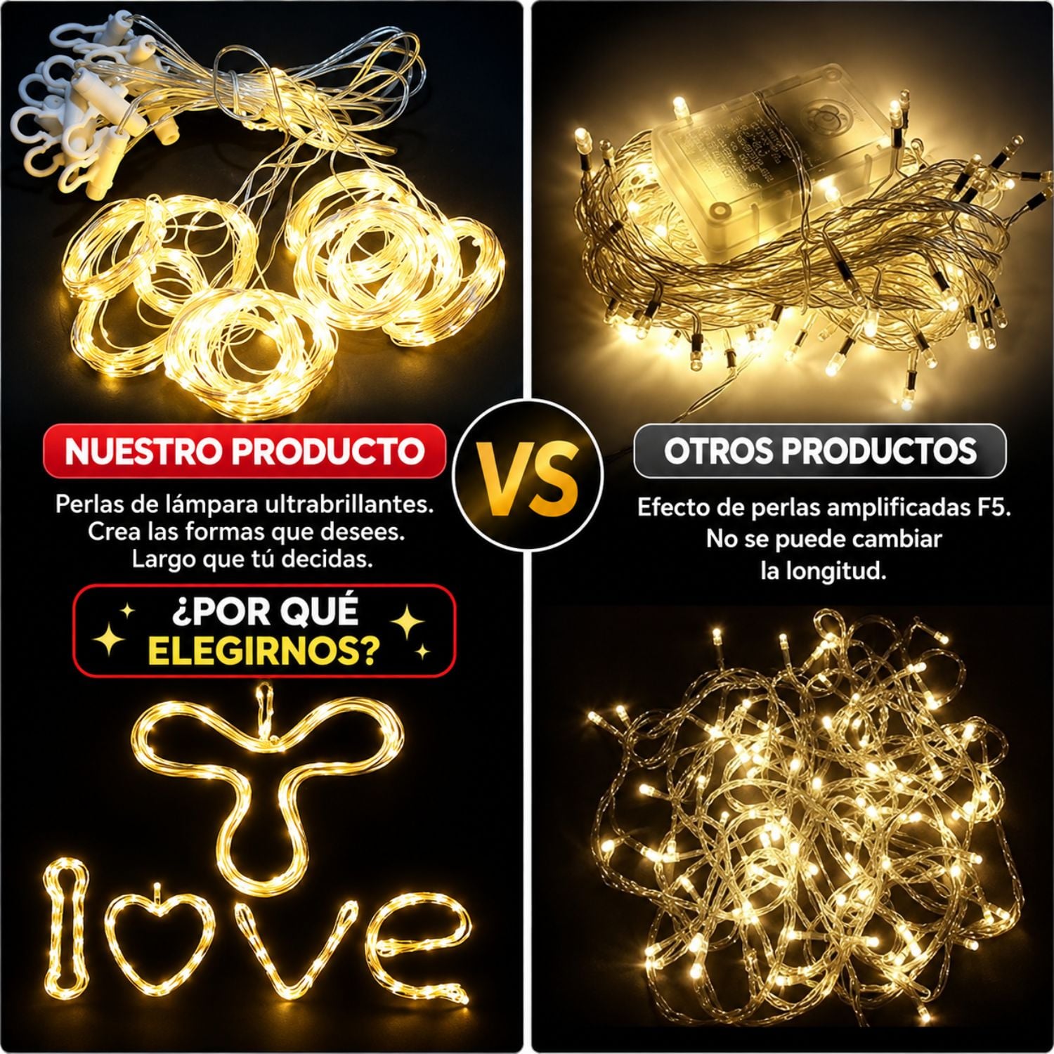 CORTINA DE LUCES DECORATIVAS LED 3X3 M USB CON CONTROL REMOTO 8 MODOS Y TEMPORIZADOR - 5