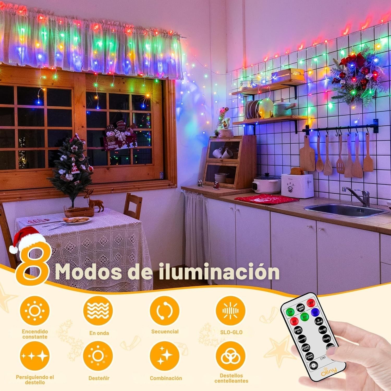 LUCES TIPO CORTINA 20M RGB 640 LED CASCADA LLUVIA PARA CASAS, BALCONES Y JARDINES CON CONEXIÓN EN SERIE - 5