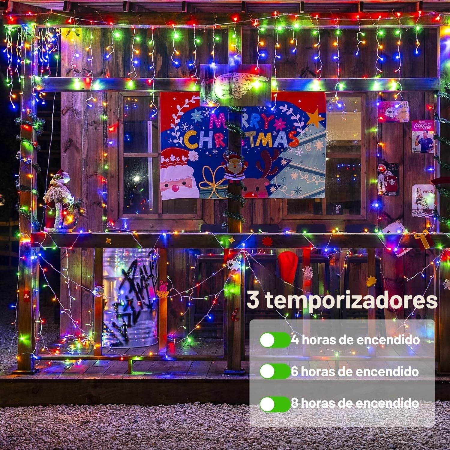LUCES TIPO CORTINA 20M RGB 640 LED CASCADA LLUVIA PARA CASAS, BALCONES Y JARDINES CON CONEXIÓN EN SERIE - 7