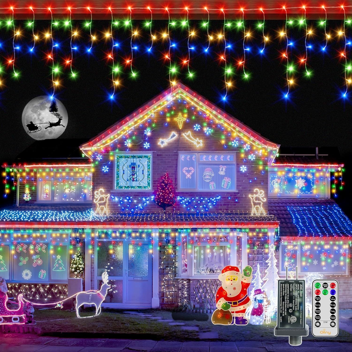 CASCADA LED NAVIDAD 20M RGB 640 LUCES TIPO CORTINA PARA FACHADAS, TECHOS Y ALEROS CON 8 MODO - 2