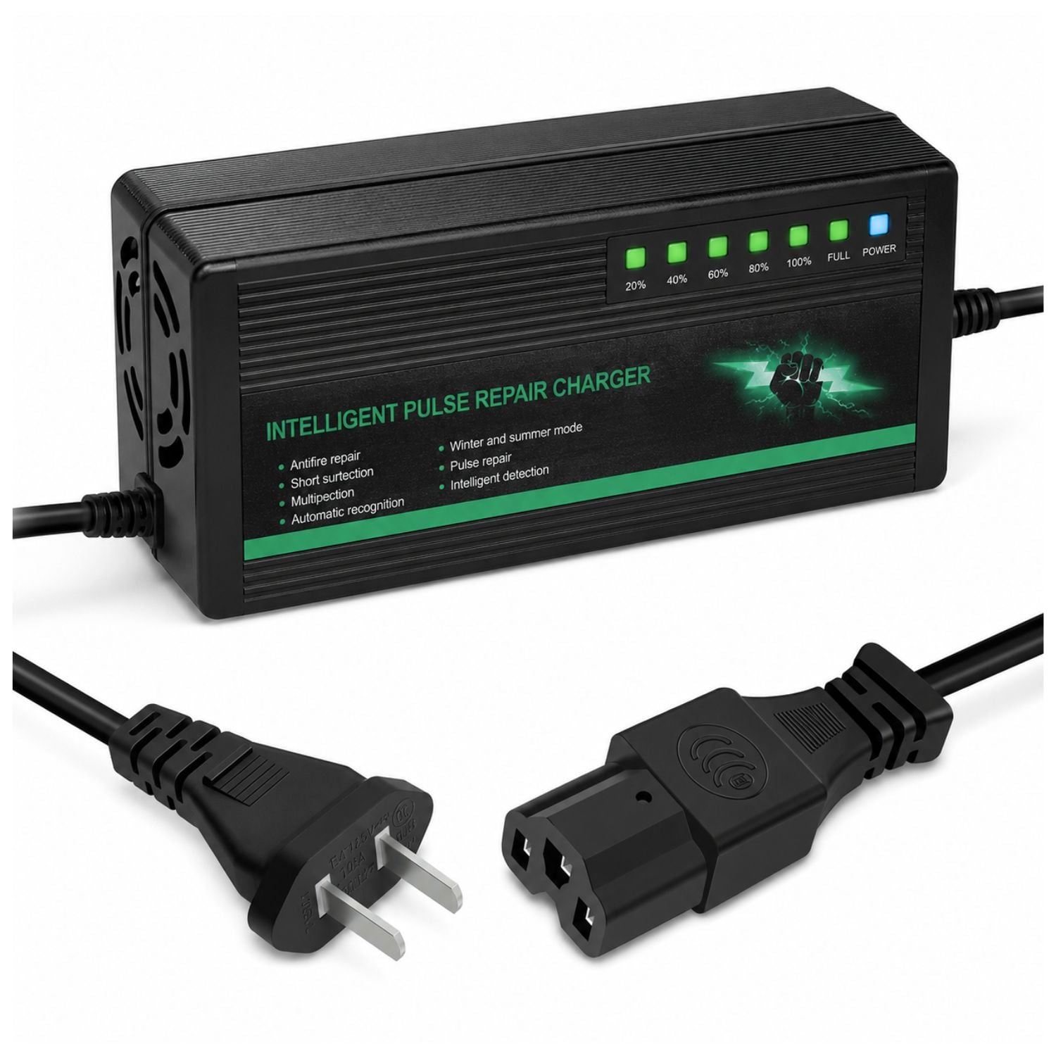 CARGADOR INTELIGENTE 60V 6A PARA MOTO ELÉCTRICA COMPATIBLE CON BATERÍAS DE PLOMO ÁCIDO CON INDICADOR LED - 1