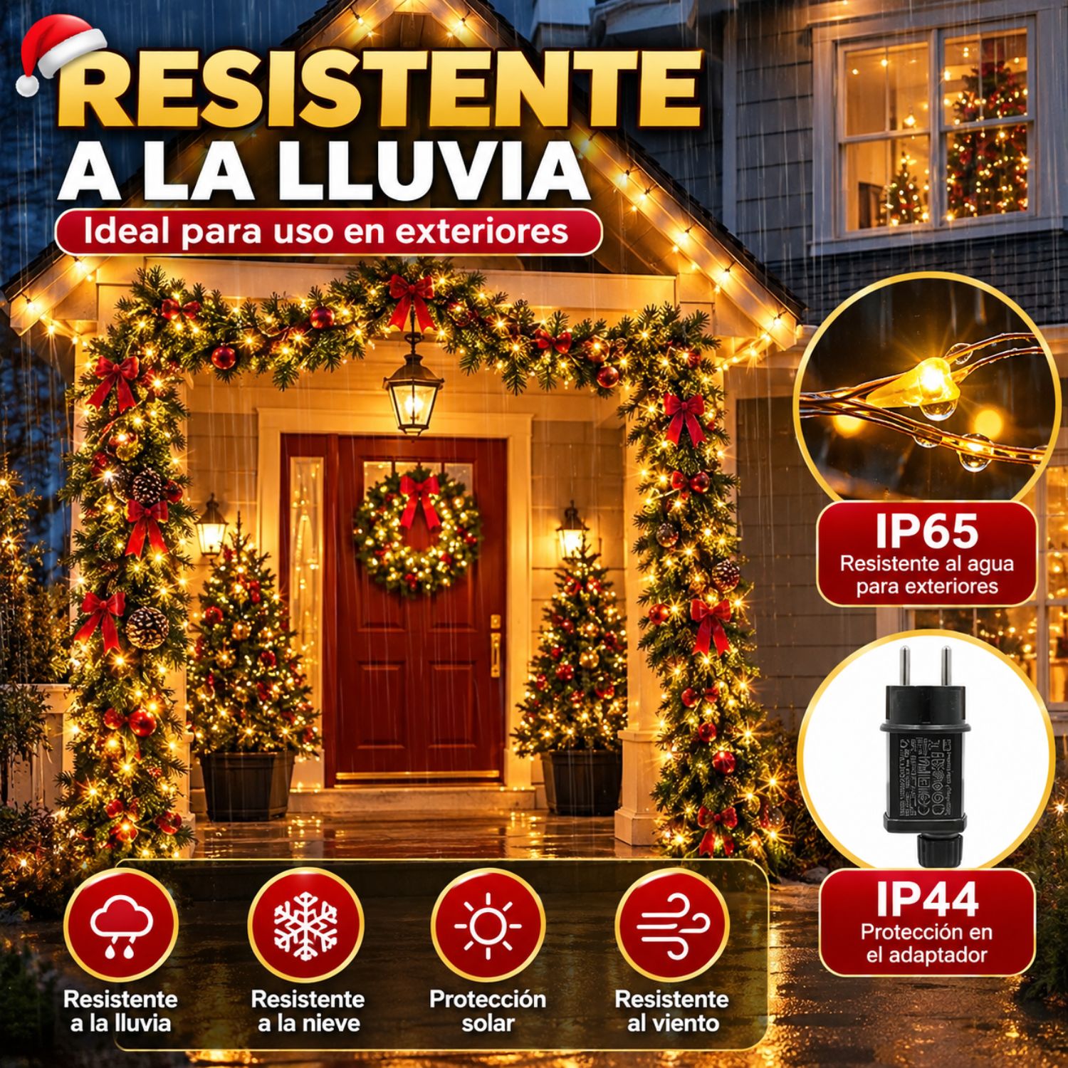LUCES DE HADAS LED 50 METROS 500 LUCES ÁMBAR CON CONTROL REMOTO 8 MODOS Y TEMPORIZADOR - 4
