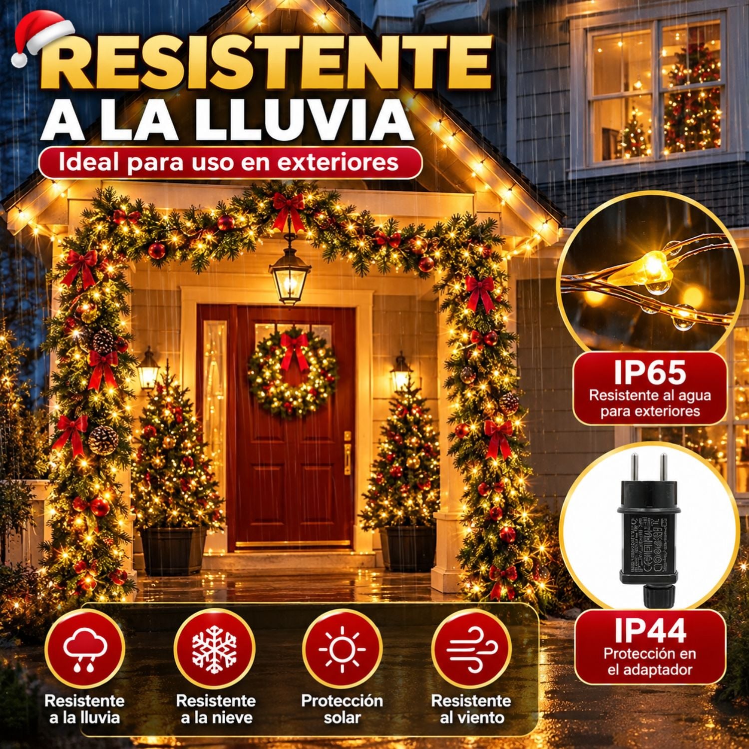 LUCES NAVIDEÑAS 50 METROS 500 LED ÁMBAR GUIRNALDA DE COBRE CON CONTROL REMOTO Y TIMER - 4
