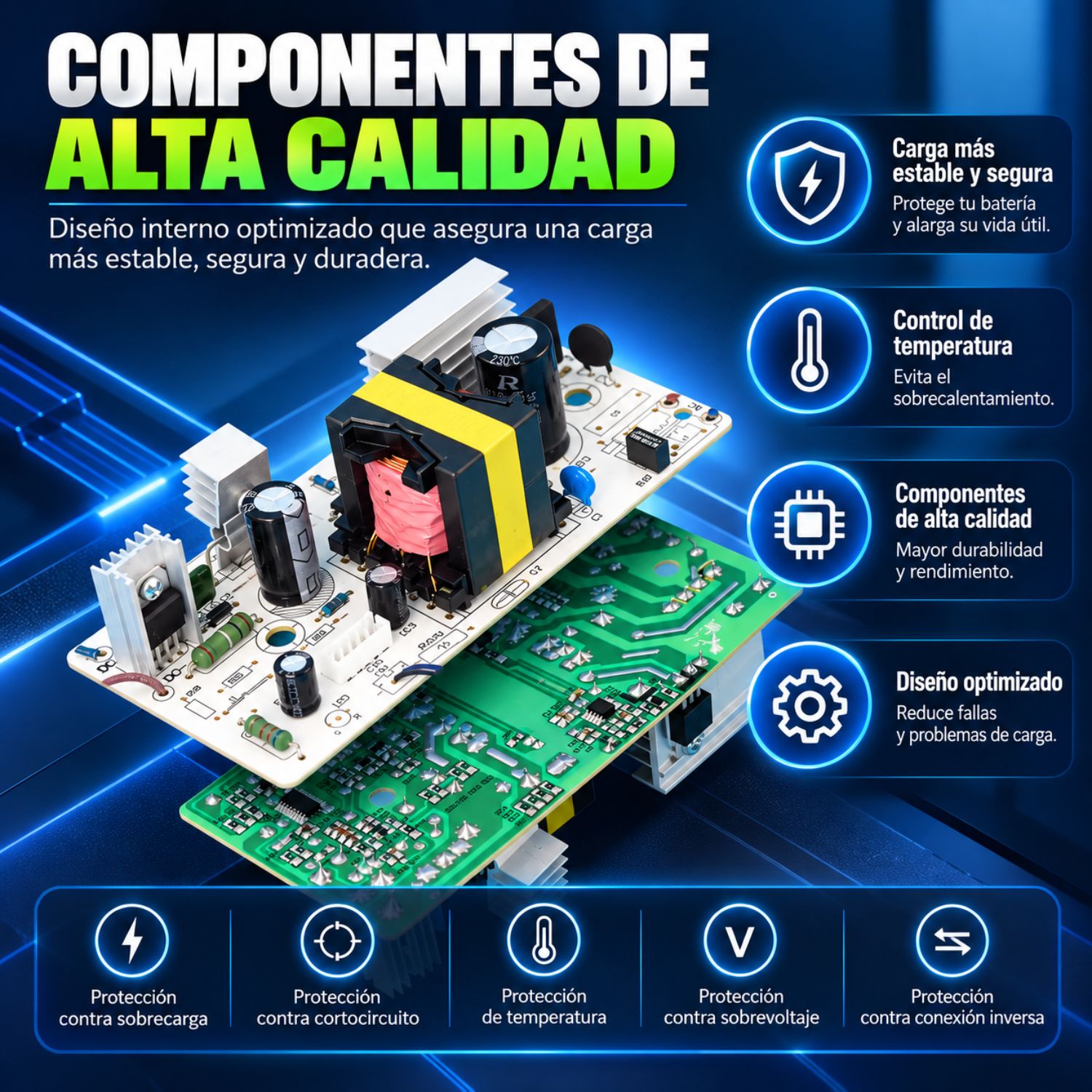 CARGADOR MOTO ELÉCTRICA 60V 45AH 5A PLOMO ÁCIDO CON PANTALLA DIGITAL Y APAGADO AUTOMÁTICO - 3