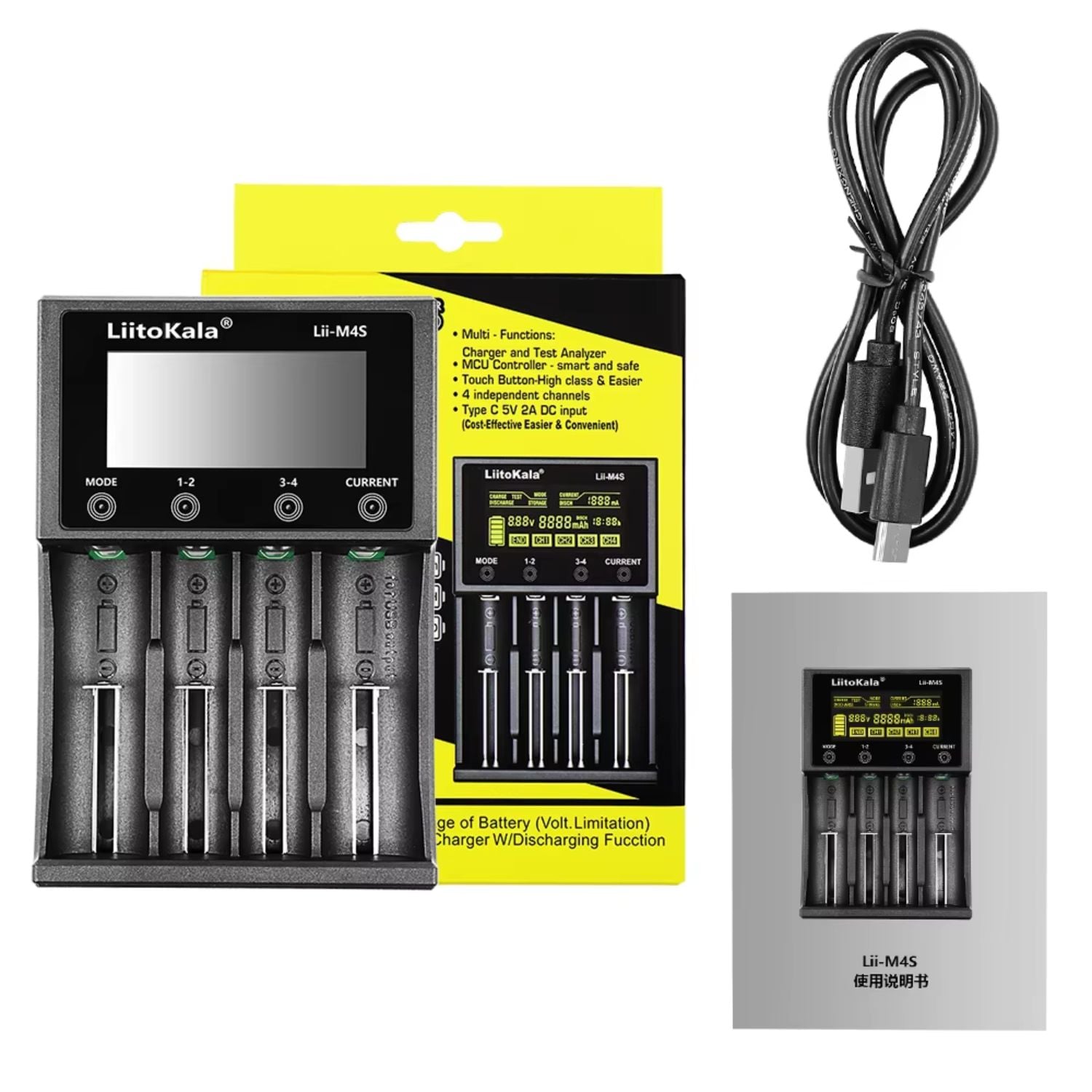 CARGADOR UNIVERSAL  DE BATERÍA LIITOKALA LII-M4S  CON PANTALLA LCD - 2