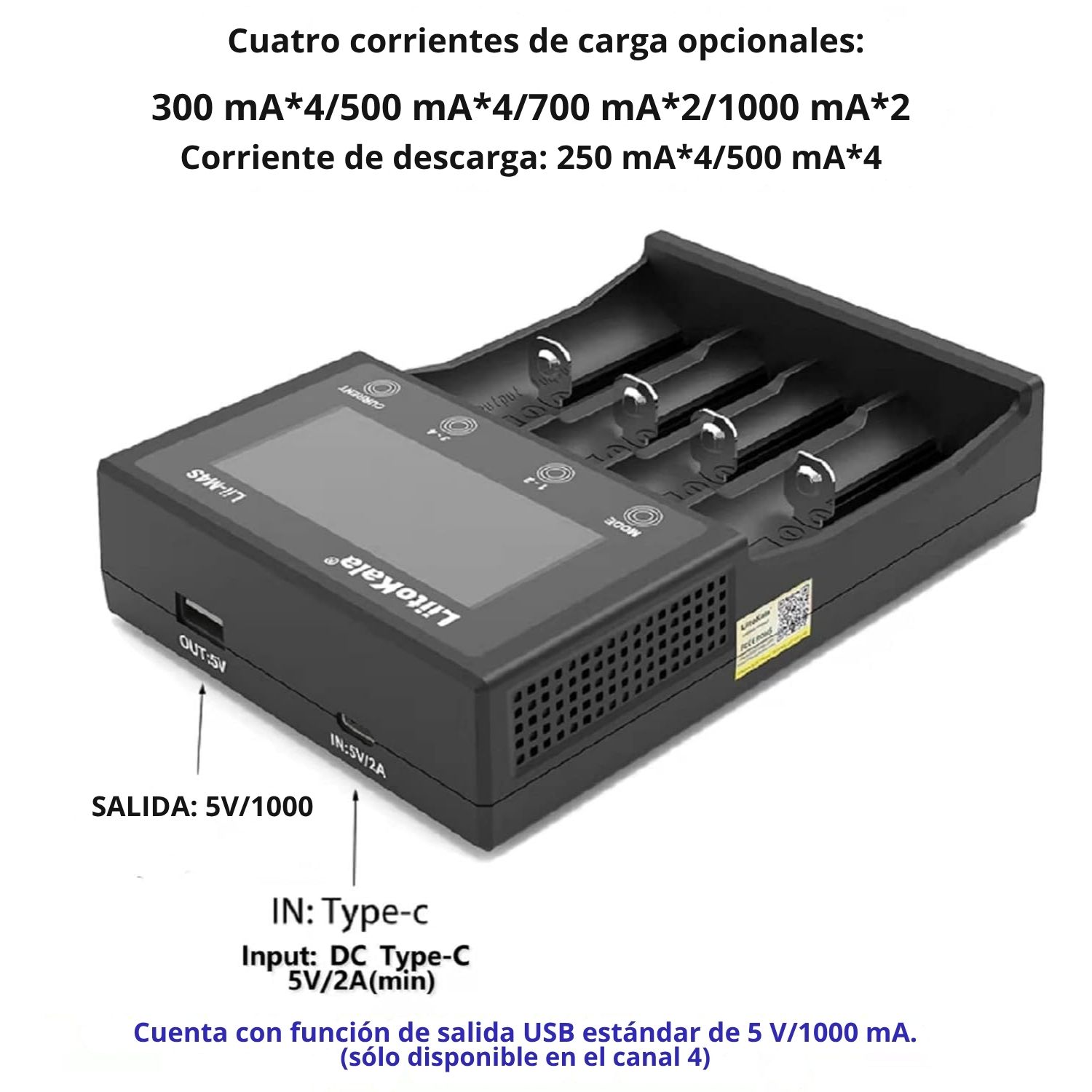 CARGADOR UNIVERSAL  DE BATERÍA LIITOKALA LII-M4S  CON PANTALLA LCD - 6