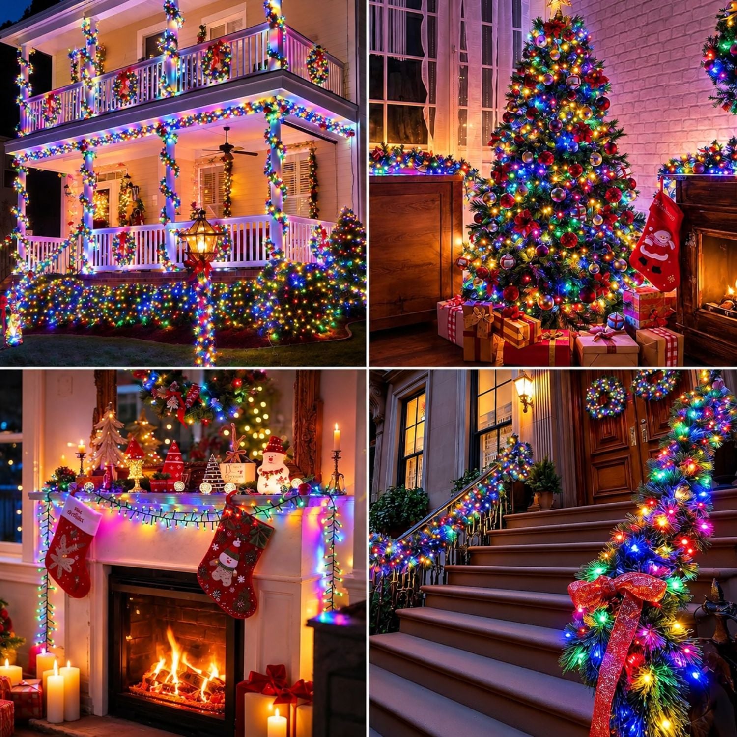 LUCES DE ESPIGA LED MULTICOLOR 100 METROS 2000 FOCOS PARA ÁRBOL DE NAVIDAD CON CONTROL REMOTO Y CONECTOR IP65 - 7