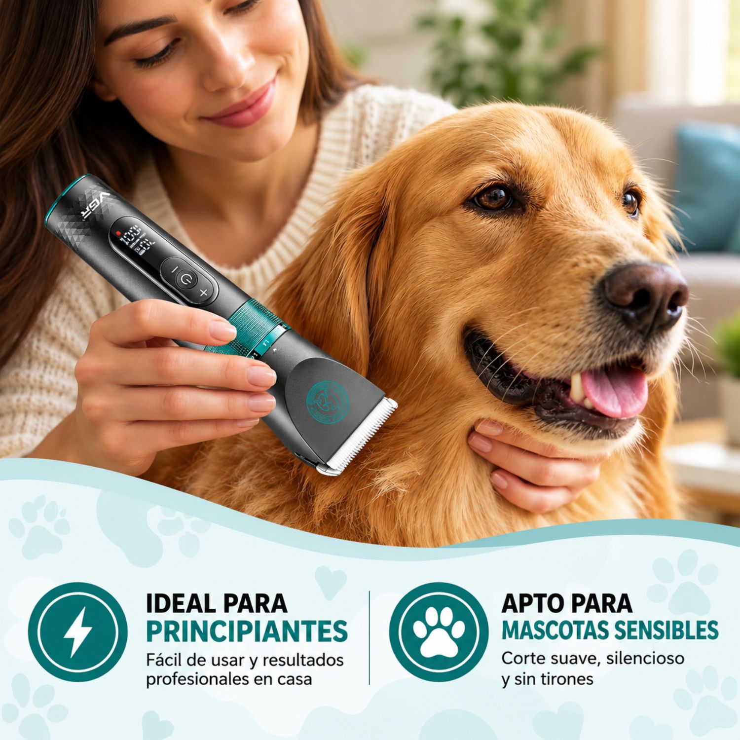 MÁQUINA CORTADORA DE PELO INALÁMBRICA PARA MASCOTAS VGR V-209 - 5