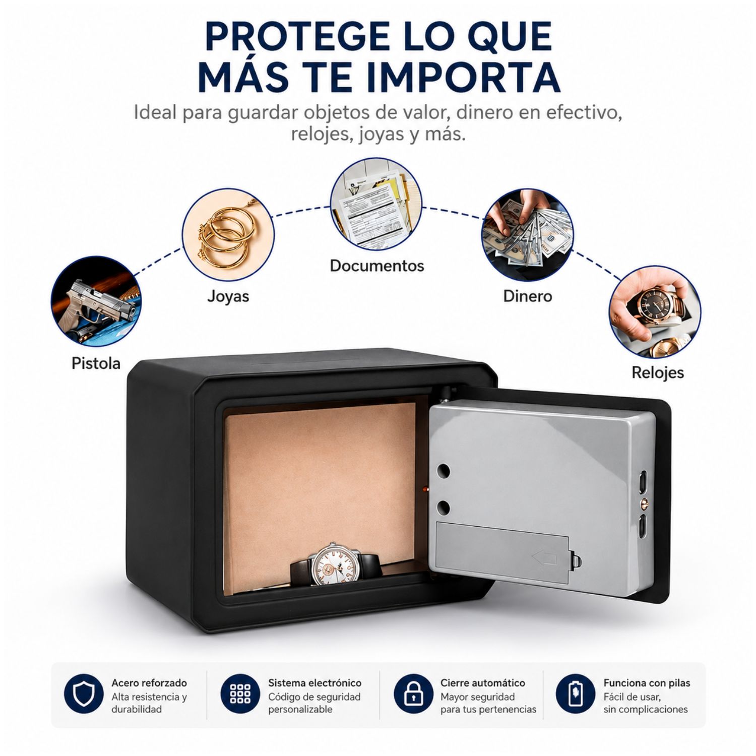 CAJA FUERTE DE SEGURIDAD TOTAL PANTALLA DIGITAL + LLAVES - 2