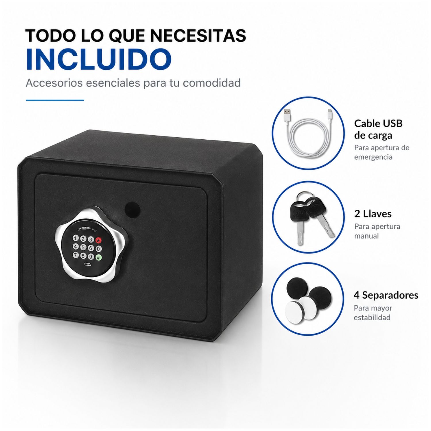 CAJA FUERTE DE SEGURIDAD TOTAL PANTALLA DIGITAL + LLAVES - 3