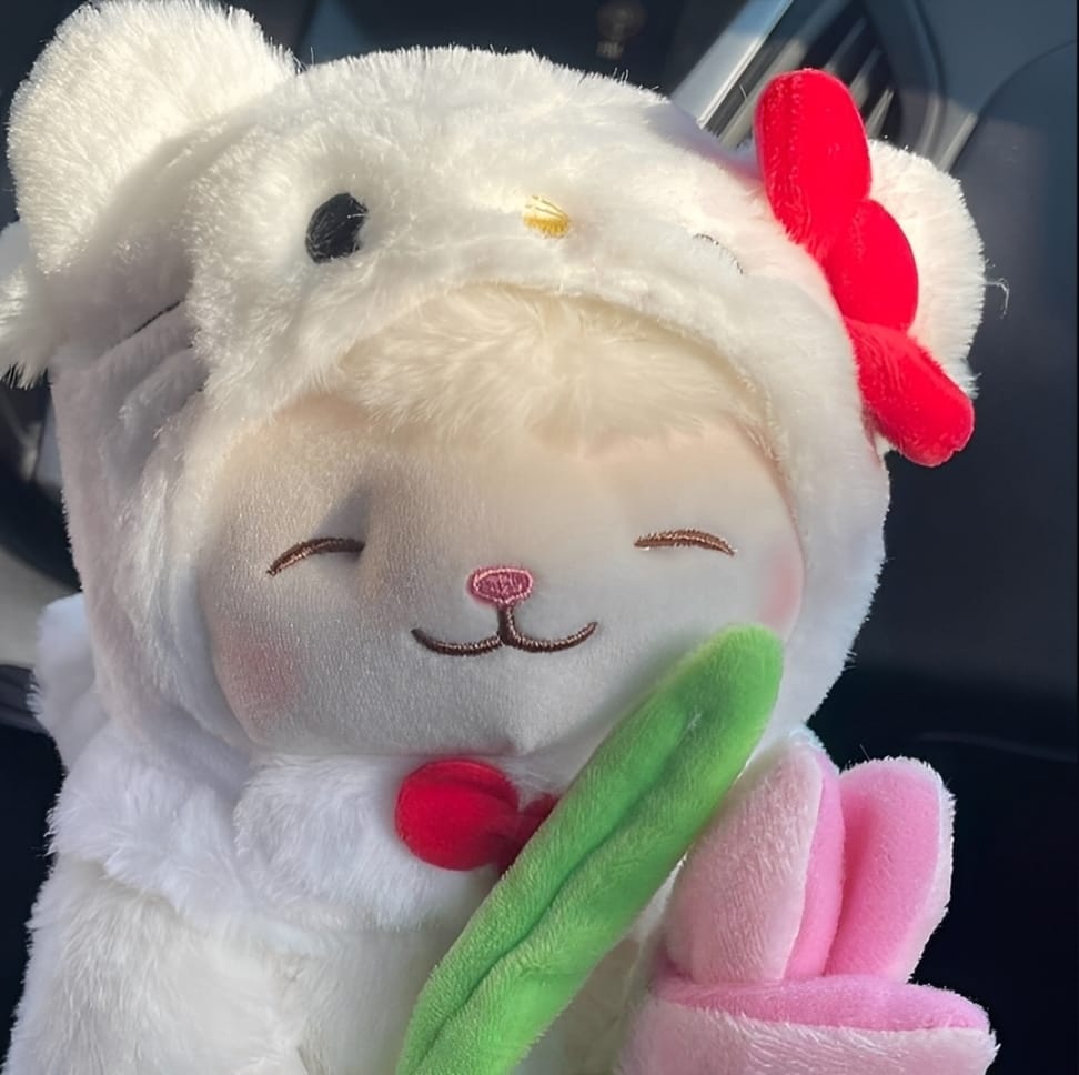 PELUCHE CORDERO CON TULIPAN HELLO KITTY - 1