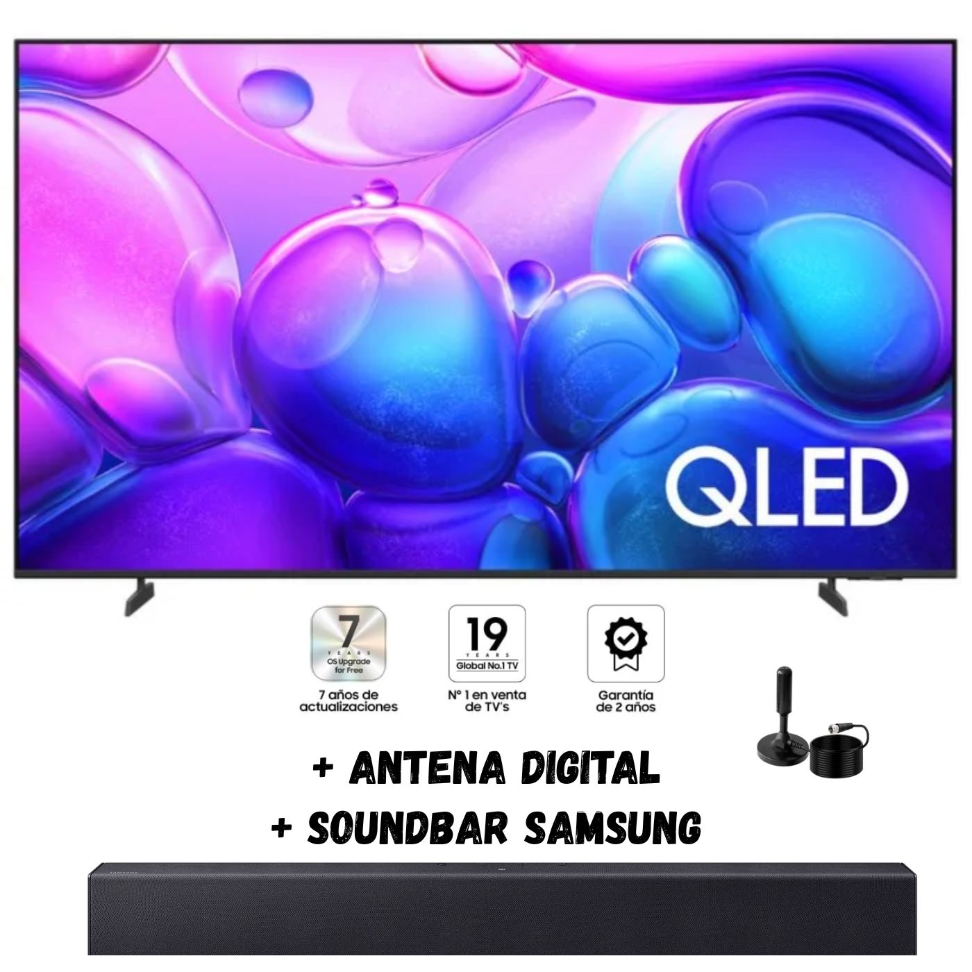 TELEVISOR SMART TV SAMSUNG 75'' QLED UHD 4K TIZEN QN75Q6FAAGXPE 2025 + ANT + SOUNDBAR SAMSUNG - 1