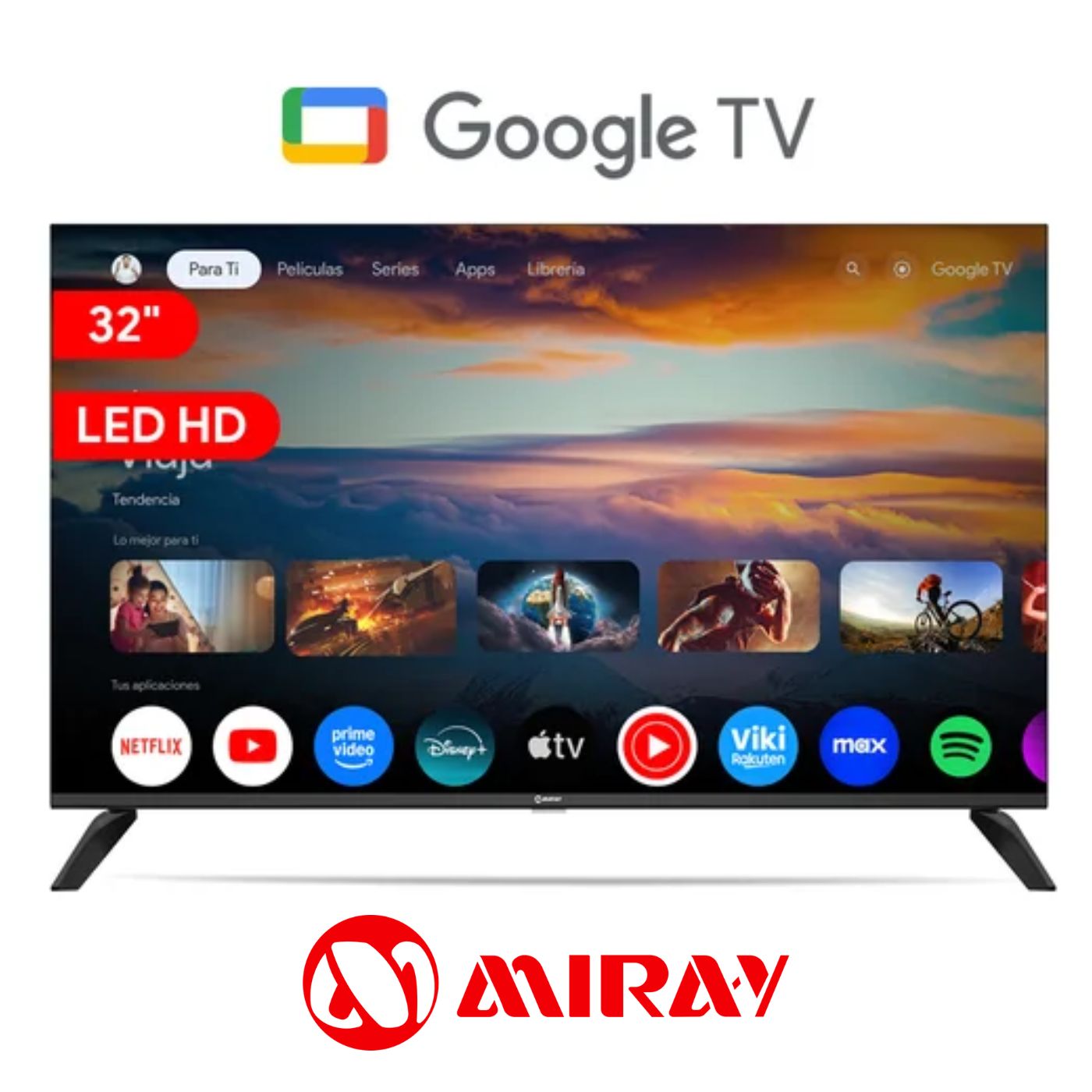 TELEVISOR SMART 32'' HD GOOGLETV MS32-E2000GBT NEGRO - 1