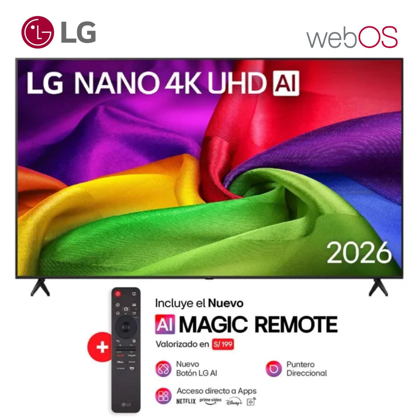 TELEVISOR SMART TV 75'' LG  NANO UHD 4K WEBOS 75NU800PBSB 2026 - 1