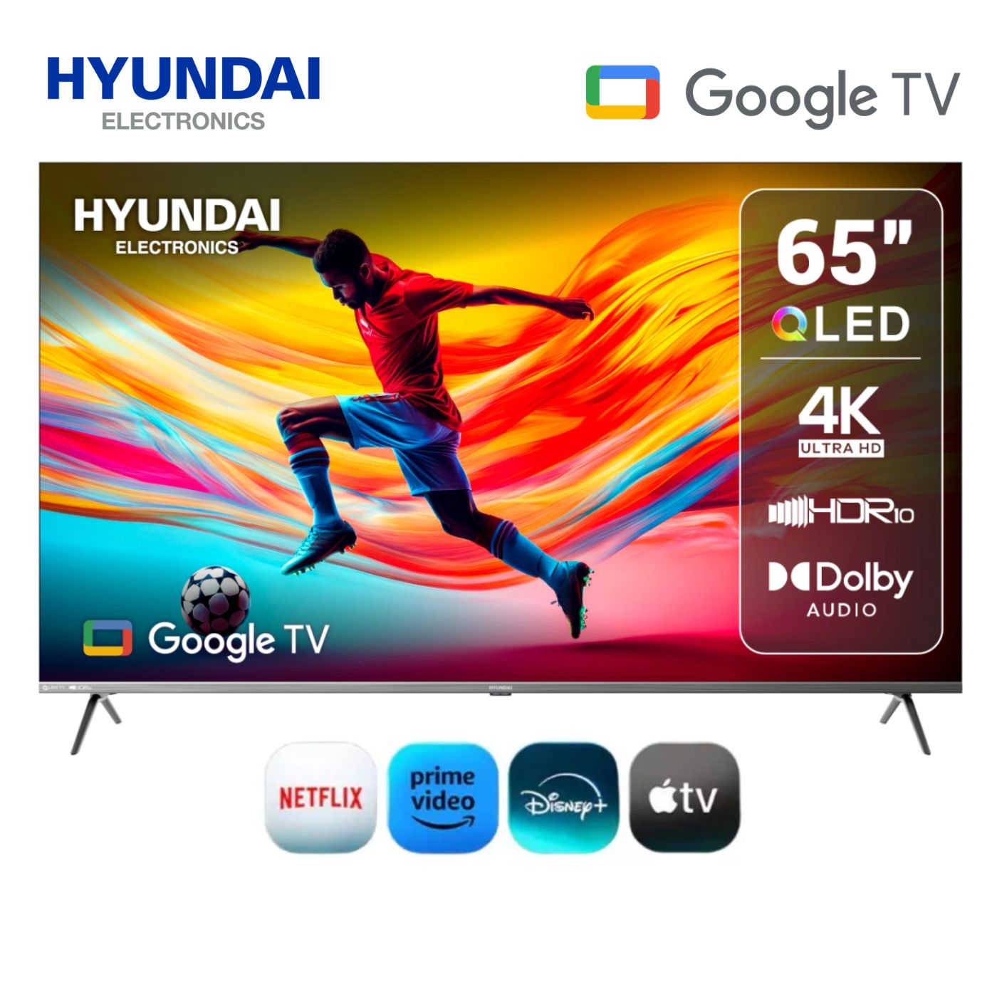 TELEVISOR SMART 65'' HYUNDAI QLED UHD 4K HYLED6513QG GOOGLETV - 1