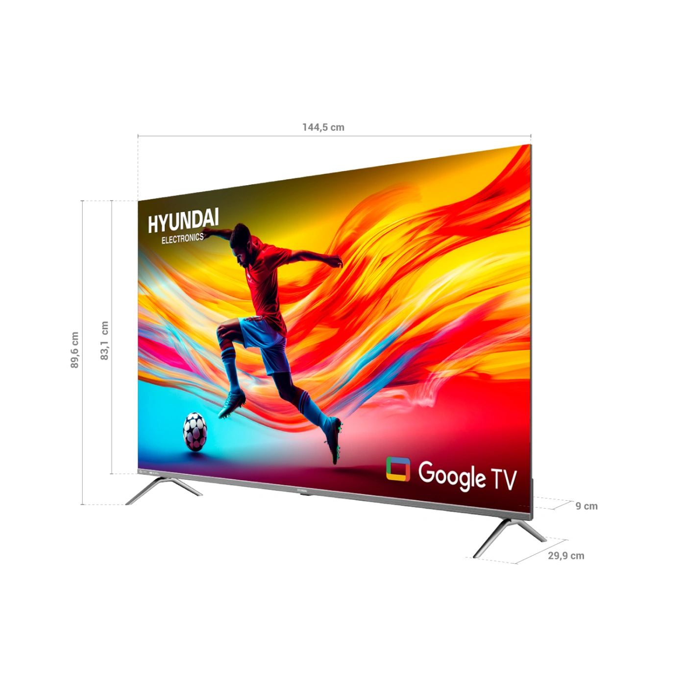 TELEVISOR SMART 65'' HYUNDAI QLED UHD 4K HYLED6513QG GOOGLETV + ANT DIGITAL - 4