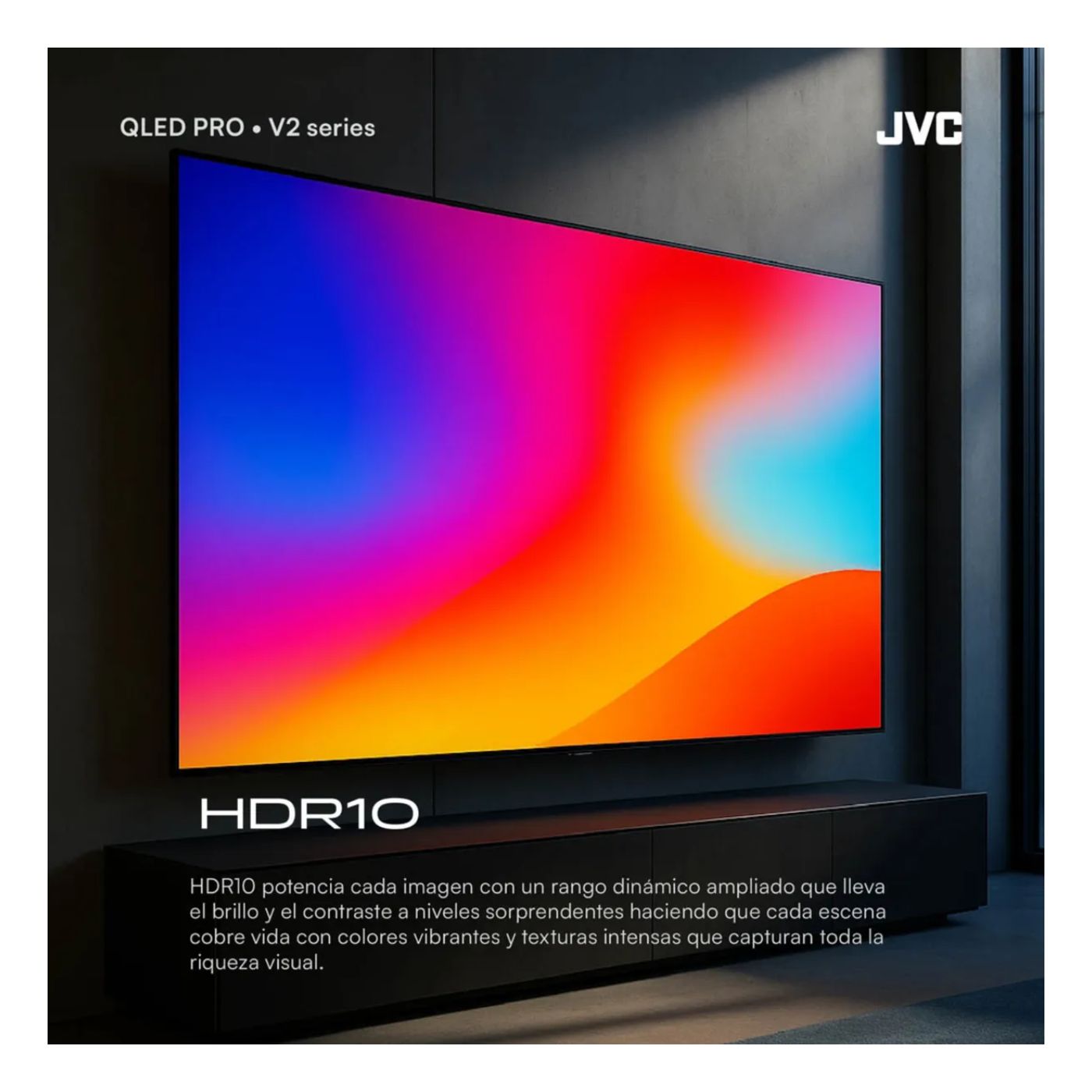 TELEVISOR SMART TV JVC 58'' UHD 4K QLED LT-58KM858 GOOGLETV 2025 + ANT + RACK FIJO - 3
