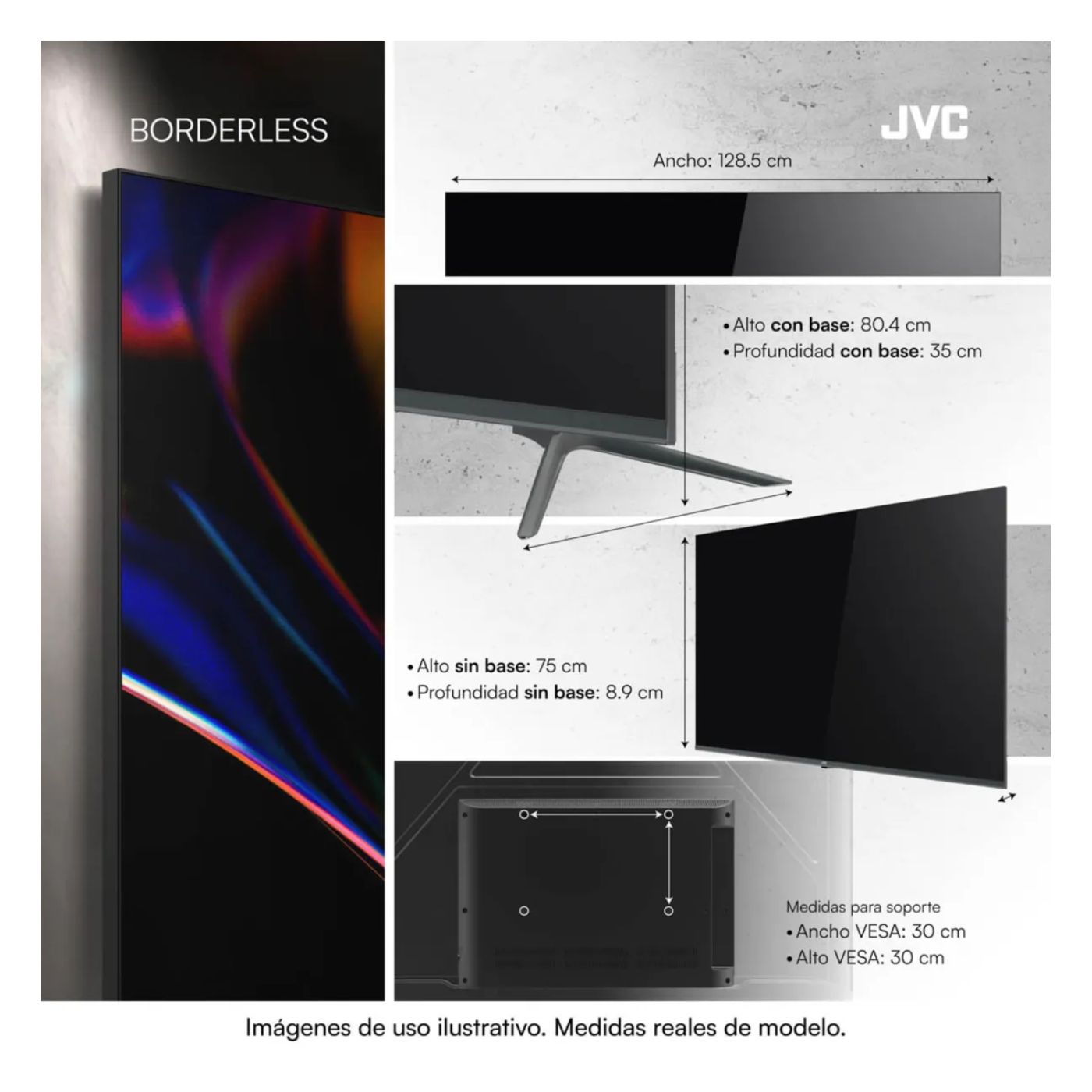 TELEVISOR SMART TV JVC 58'' UHD 4K QLED LT-58KM858 GOOGLETV 2025 + ANT + RACK FIJO - 5