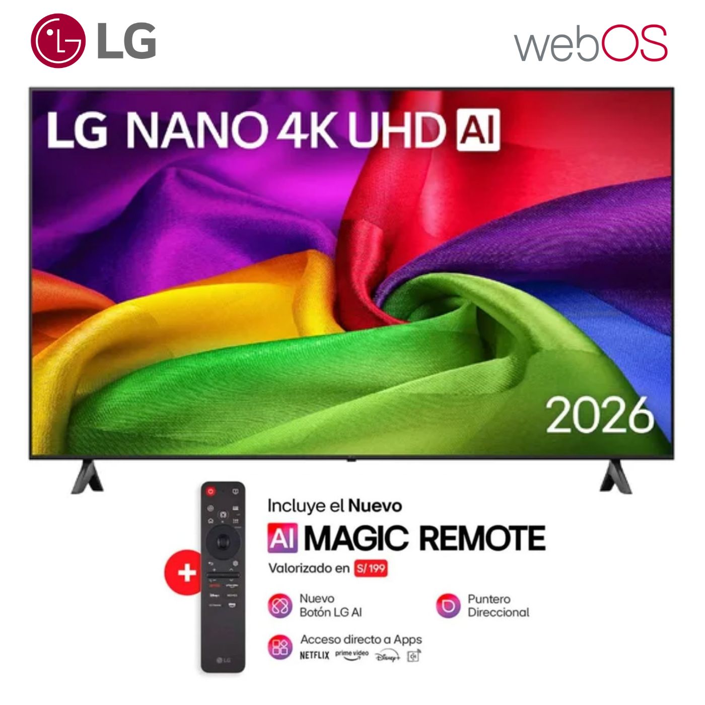 TELEVISOR SMART TV LG 65'' NANO UHD 4K WEBOS 65NU800BPSB 2026 - 1