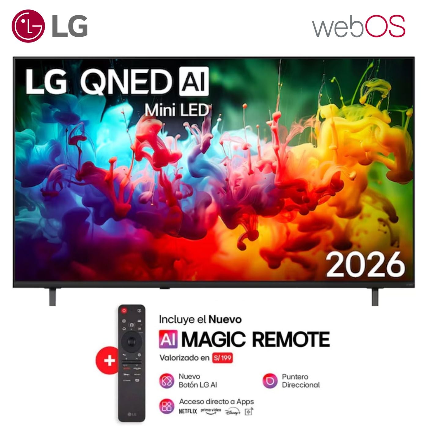 TELEVISOR SMART TV LG 65'' MINILED QNED UHD 4K WEBOS 65QNED65BSA 2026 - 1