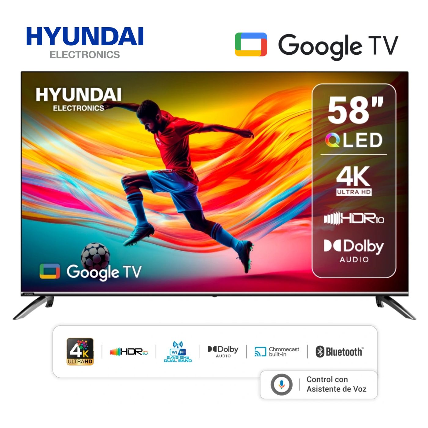 TELEVISOR SMART TV 58'' HYUNDAI QLED UHD 4K HYLED5813QG - 1