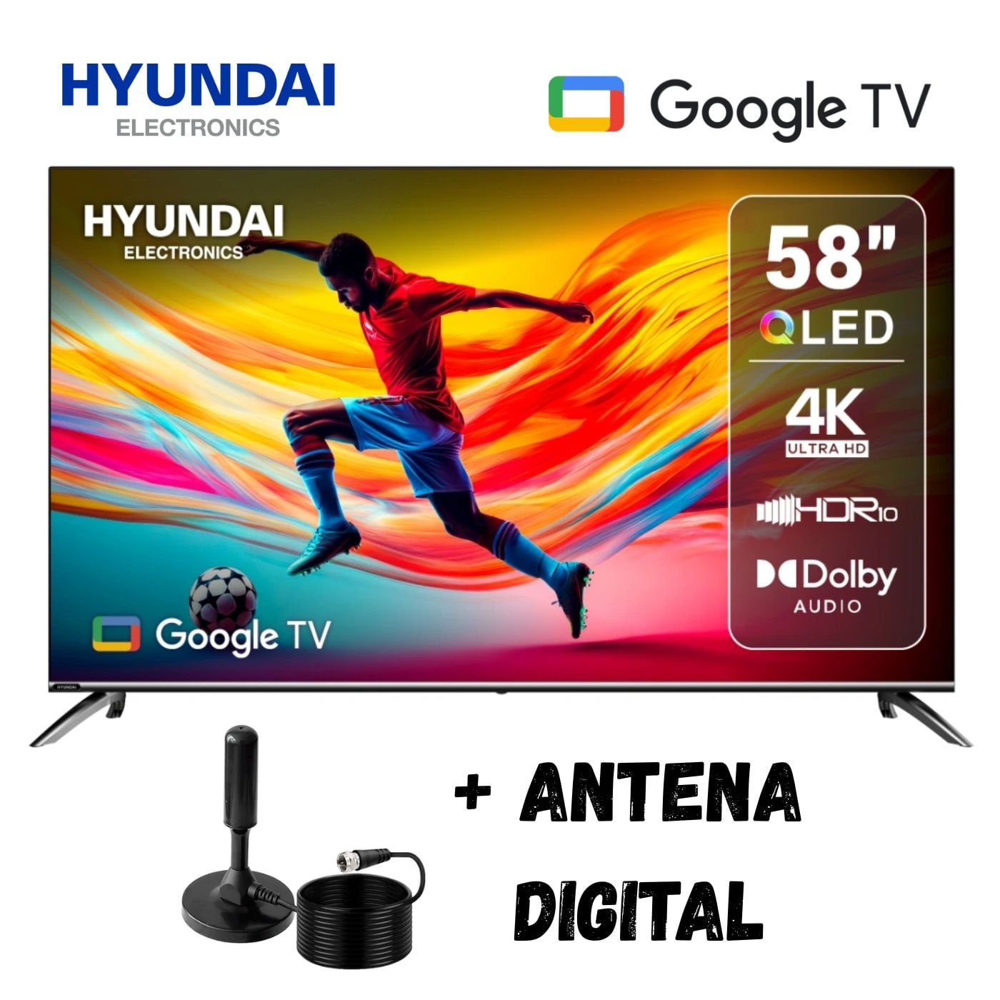 TELEVISOR SMART TV 58'' HYUNDAI QLED UHD 4K HYLED5813QG + ANT - 1