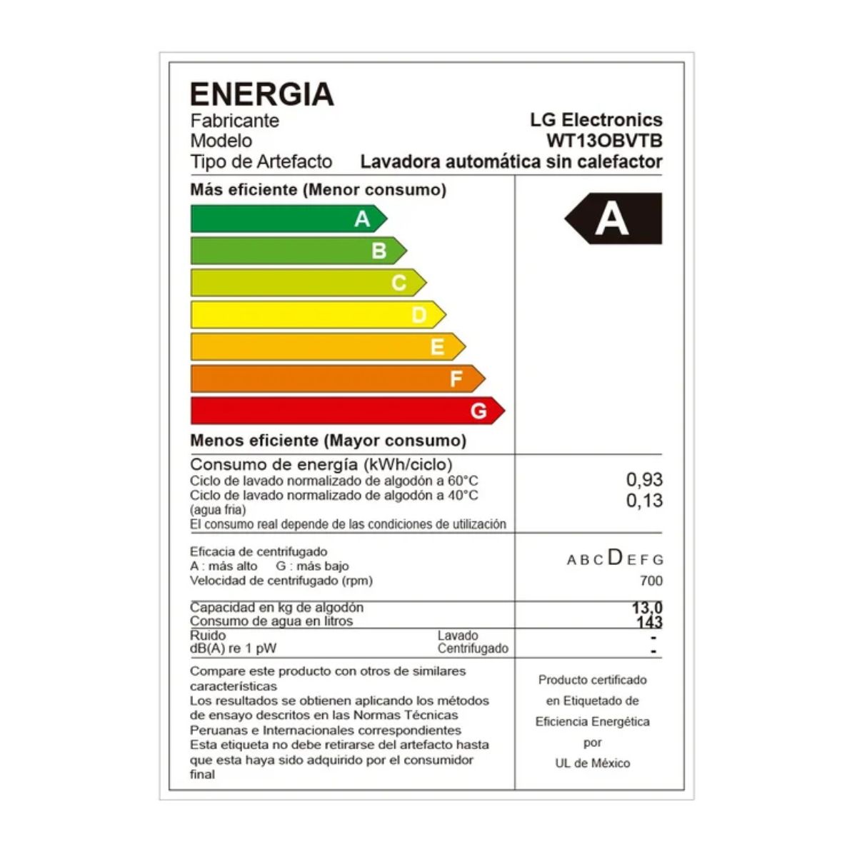 LAVADORA LG CARGA SUPERIOR 13KG WT13OBVTB ONYX NEGRO - 8