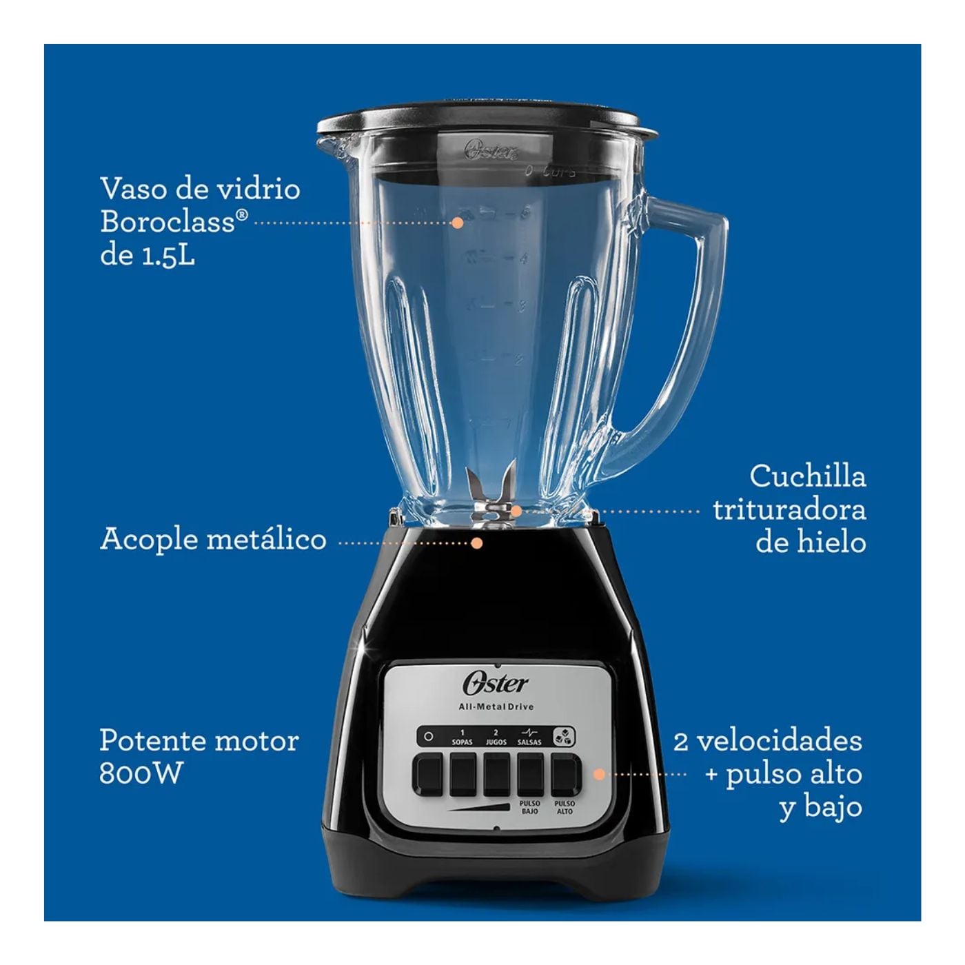 LICUADORA OSTER BLSTKAG-BPB Y ACCESORIO EXPRIMIDOR PORTATIL OSTER BLSTCJ-W00-011 - 4