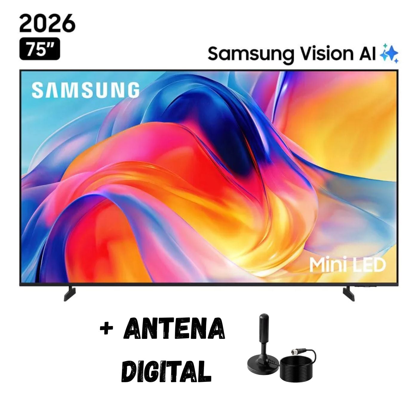 TELEVISOR SMART TV SAMSUNG 75'' MINILED UHD 4K TIZEN UN75M70HAGXPE 2026 + ANT DIGITAL - 1