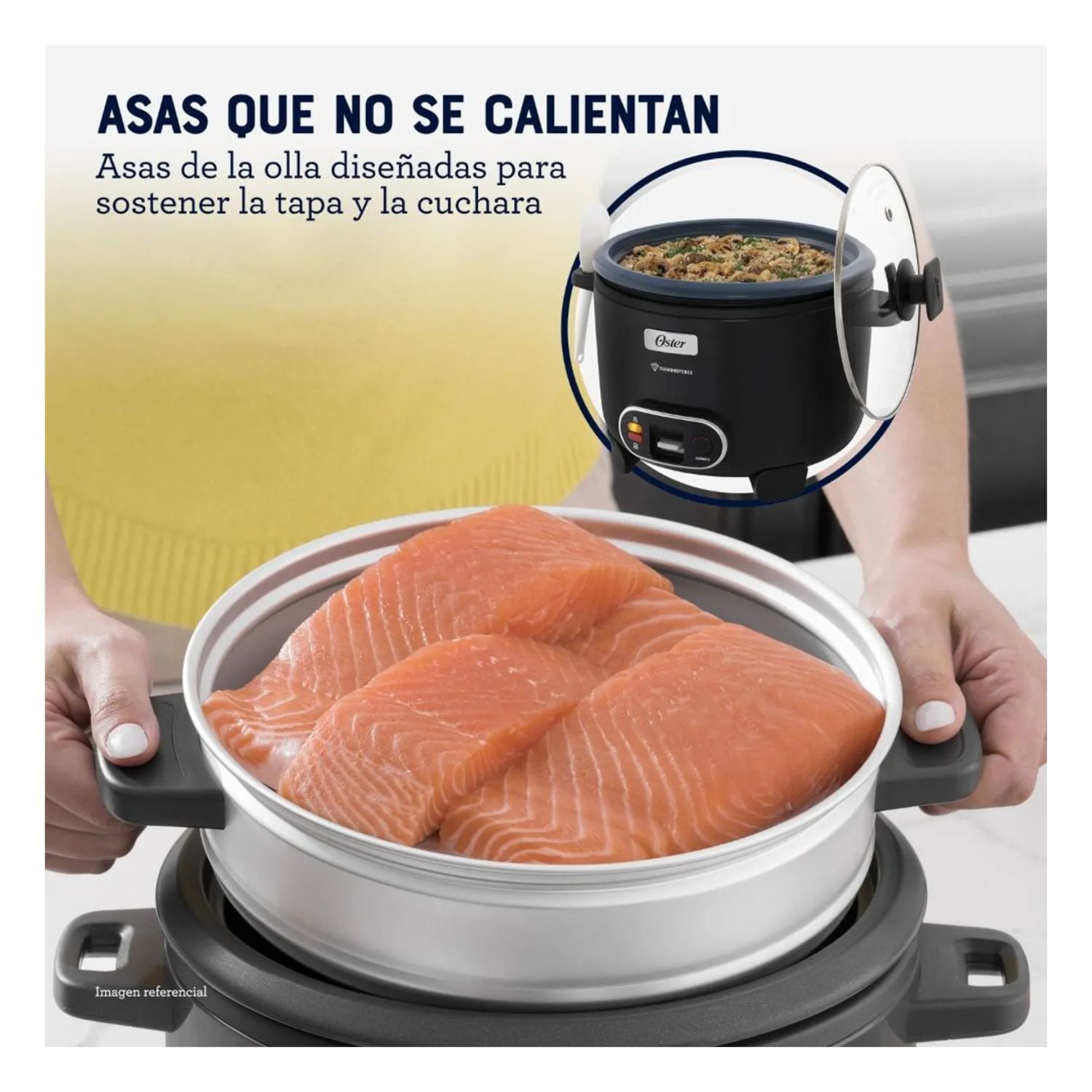 OLLA ARROCERA OSTER CKSTRC12DFBLK 3 EN 1 2.2LT DIAMOND FORCE NEGRO - 4