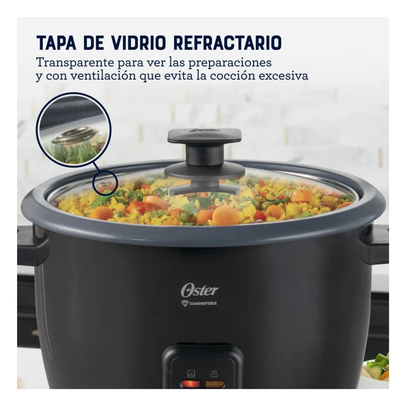 OLLA ARROCERA OSTER CKSTRCB10DFBLK DIAMONDFORCE 10 TAZAS 1.8LT NEGRO - 5