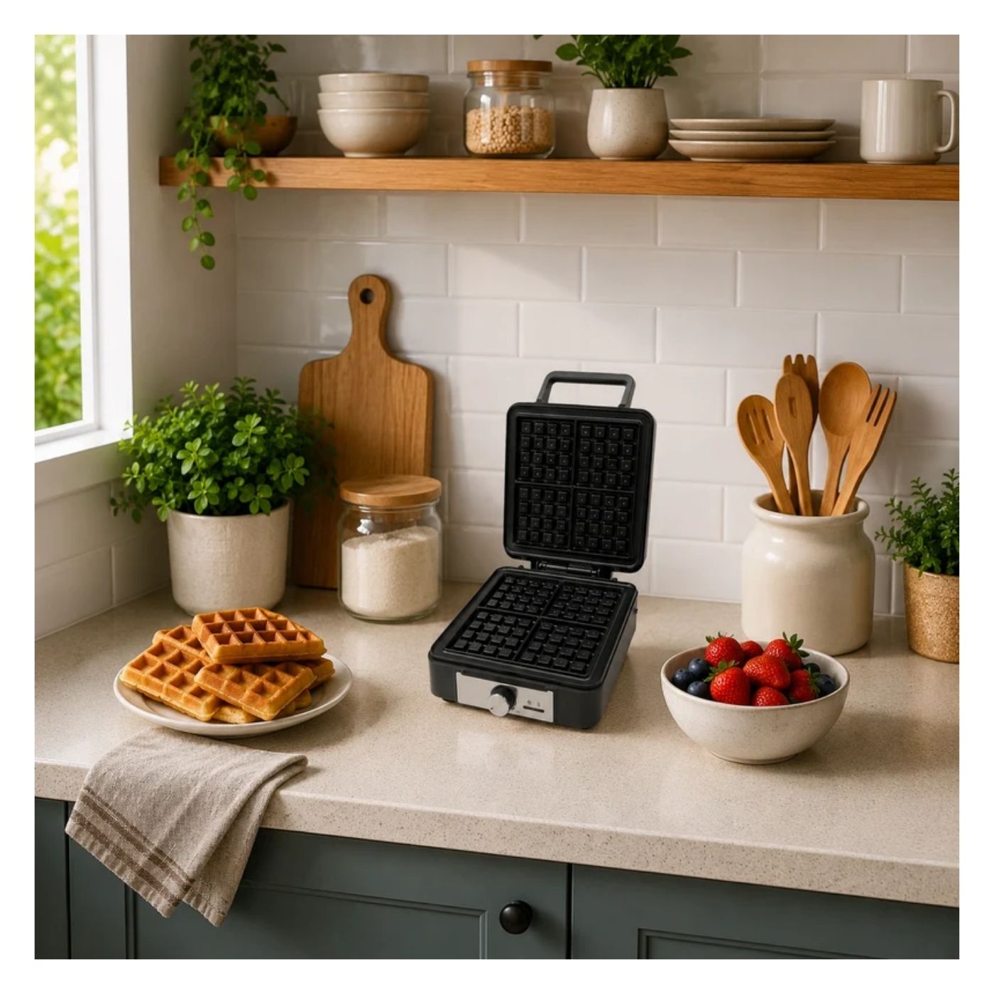WAFFLERA FINEZZA CUADRADA FZ-812WF MAKER ANTIADHERENTE - 5