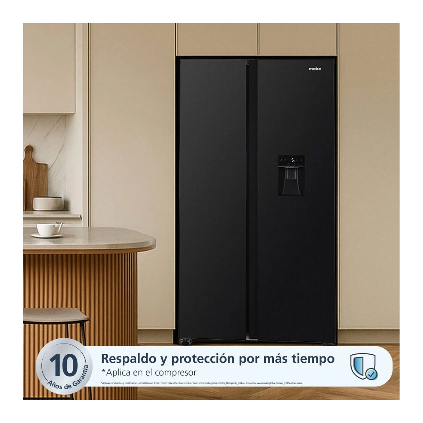 REFRIGERADORA SIDE BY SIDE MABE TECINVERTER 436L MSD480LMRPS0 BLACK - 4