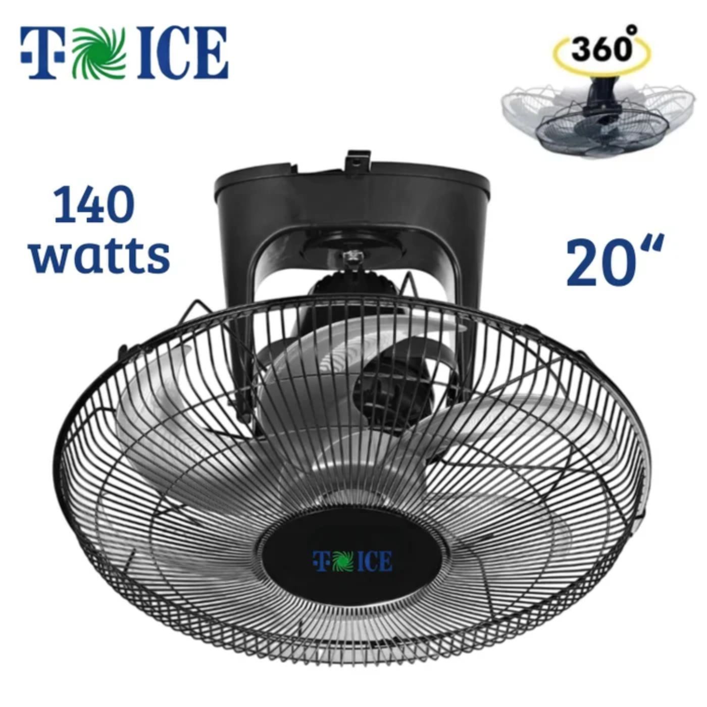 VENTILADOR DE TECHO ORBITAL T-ICE 20 PULGADAS POTENTE MOTOR 03 VEL - 1