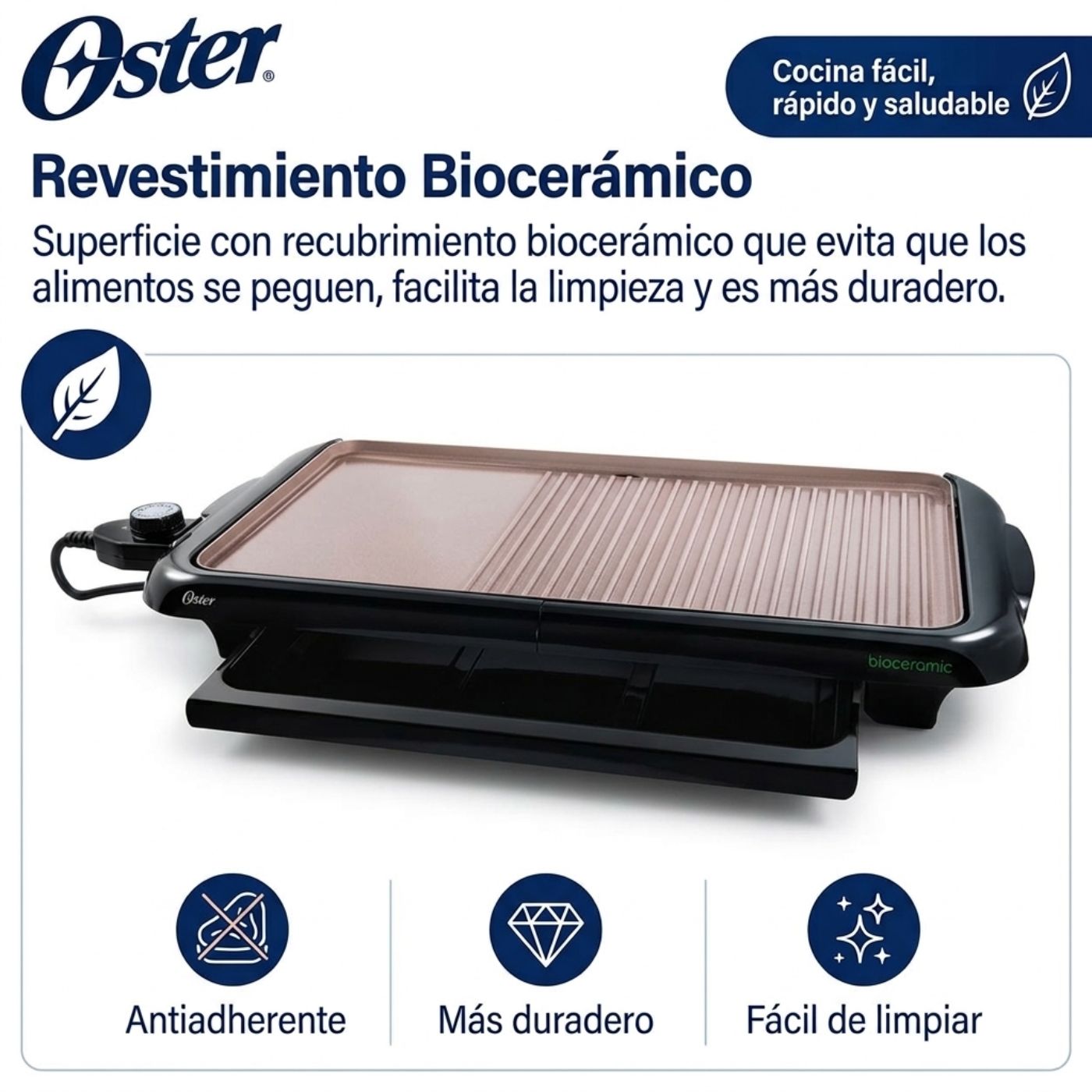 PARRILLA MULTIUSO OSTER BIOCERAMIC CKSTGR5085-053 NEGRO - 6