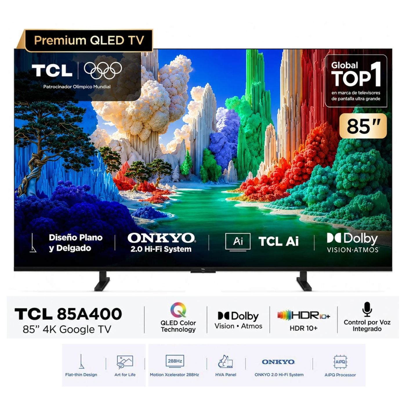 TELEVISOR SMART TV TCL 85'' PREMIUM QLED UHD 4K 85A400 GOOGLETV - 1