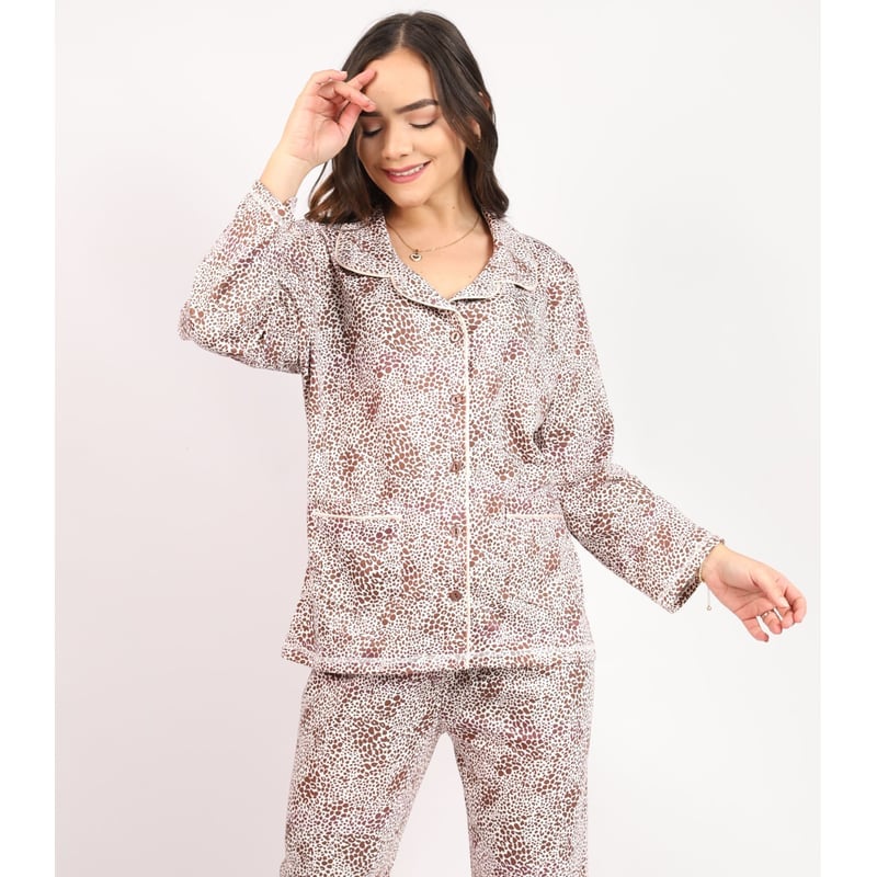 CONJUNTO MUJER MARRÓN PD004B PANTALÓN CAMISÓN KAMI SUEÑOS - 1