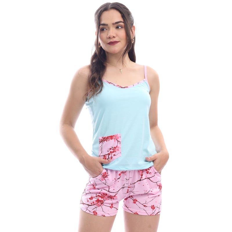 PIJAMA MUJER AD001B SHORT+POLO KAMI SUEÑOS - 1